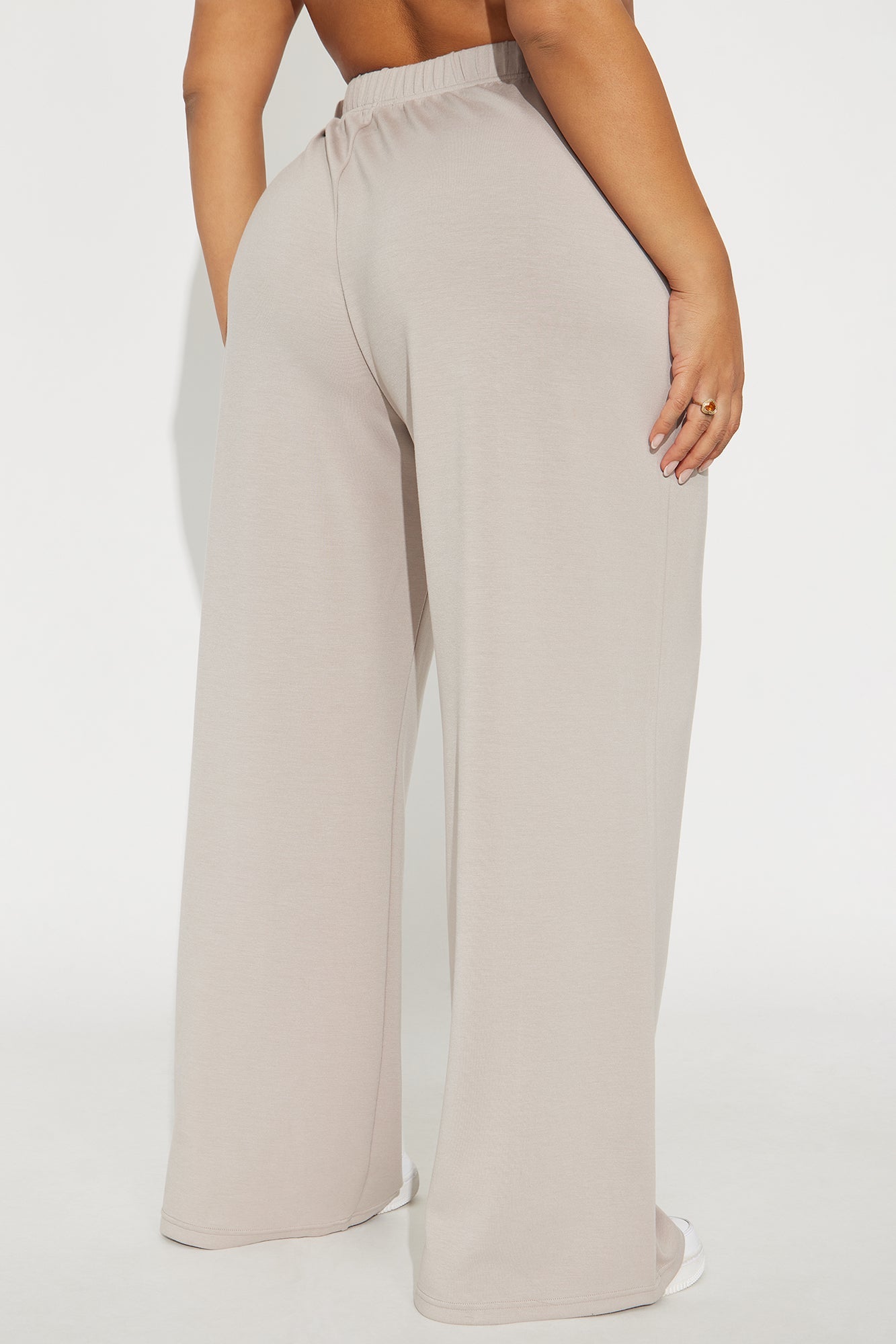 Stephanie Ultra Soft Wide Leg Sweatpant - Stone
