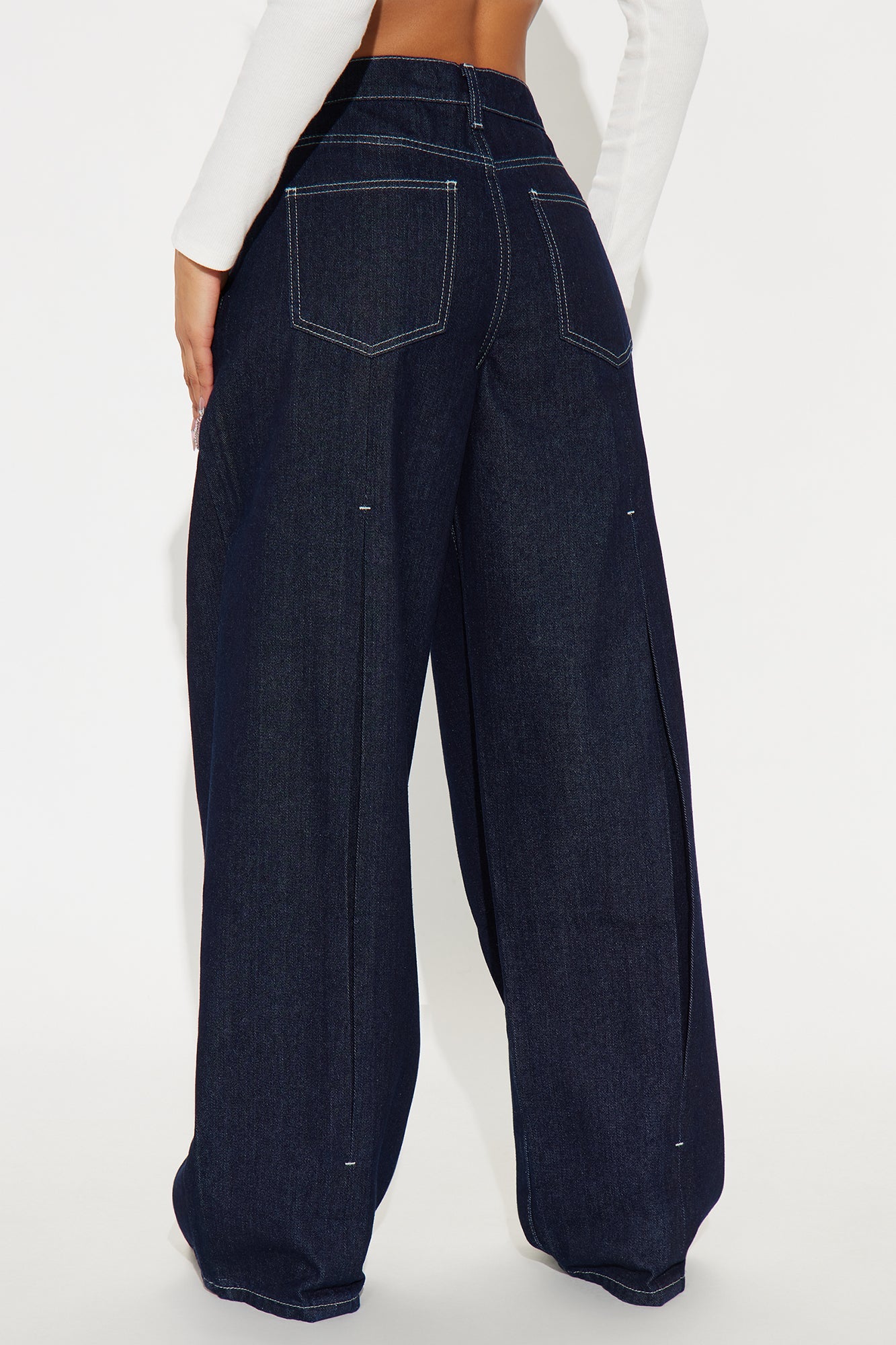 A Big Scene Wide Leg Jeans - Dark Denim