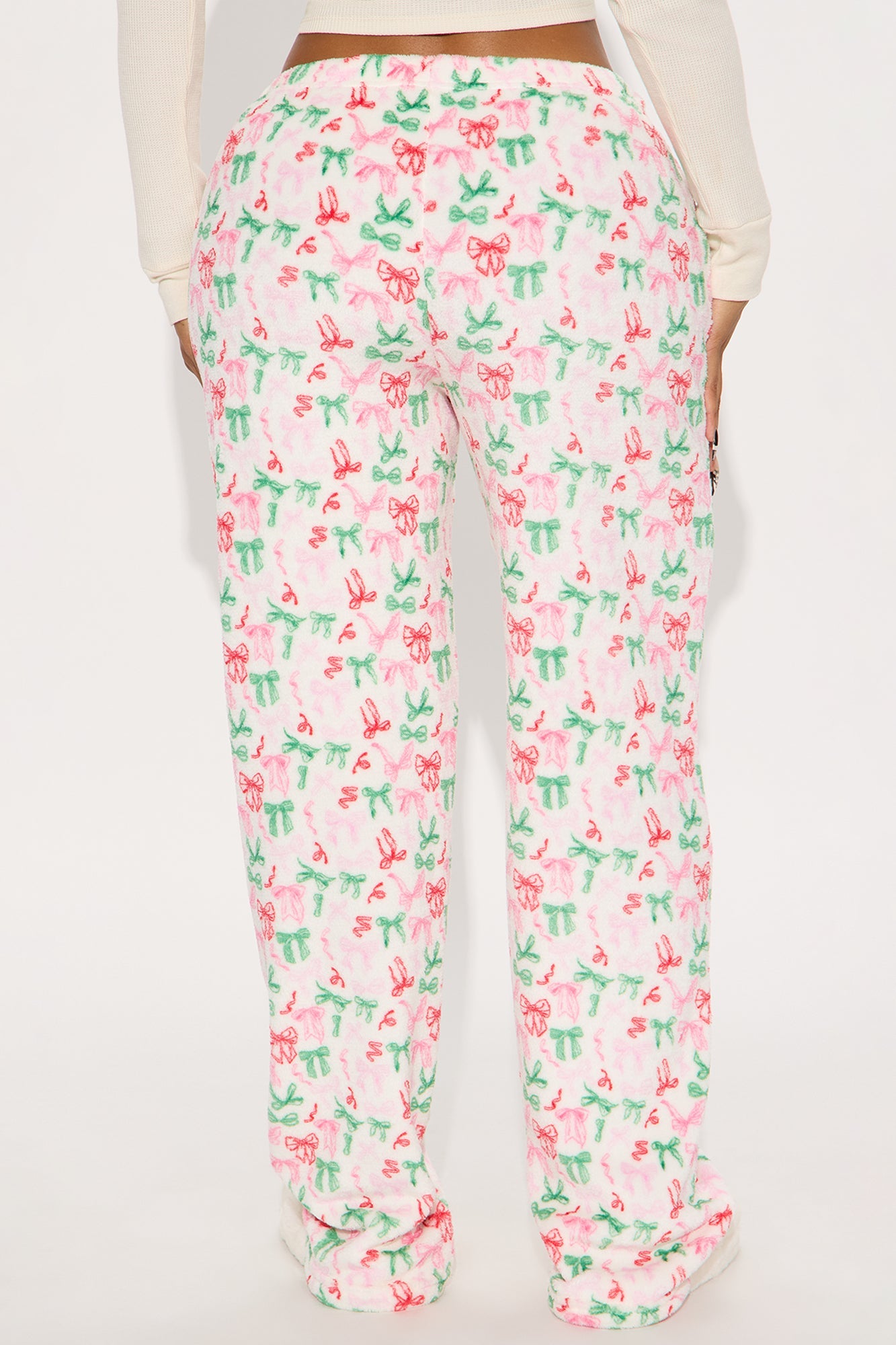 Cutie Bows Plush PJ Pants - Pink/combo