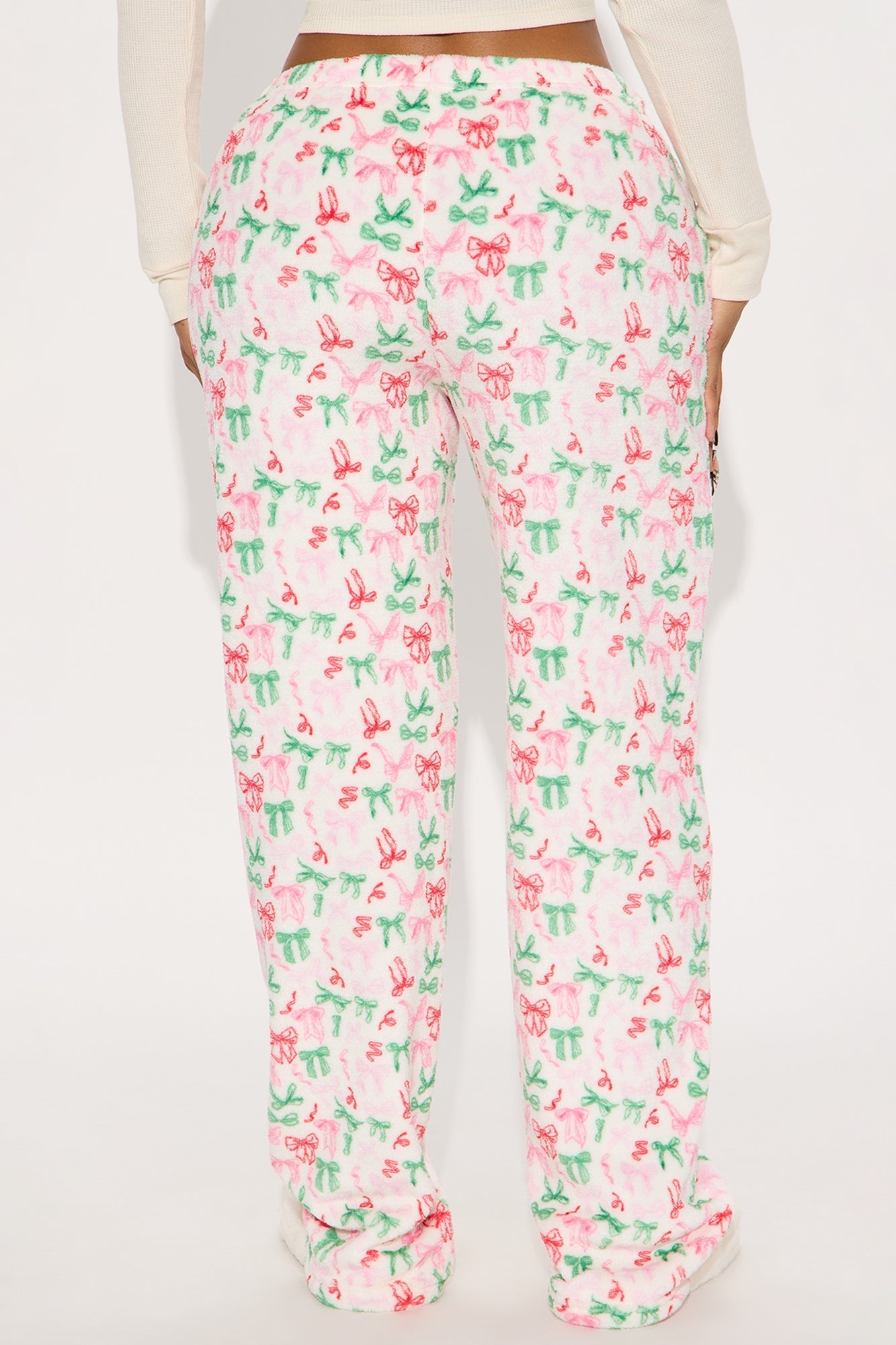 Cutie Bows Plush PJ Pants - Pink/combo