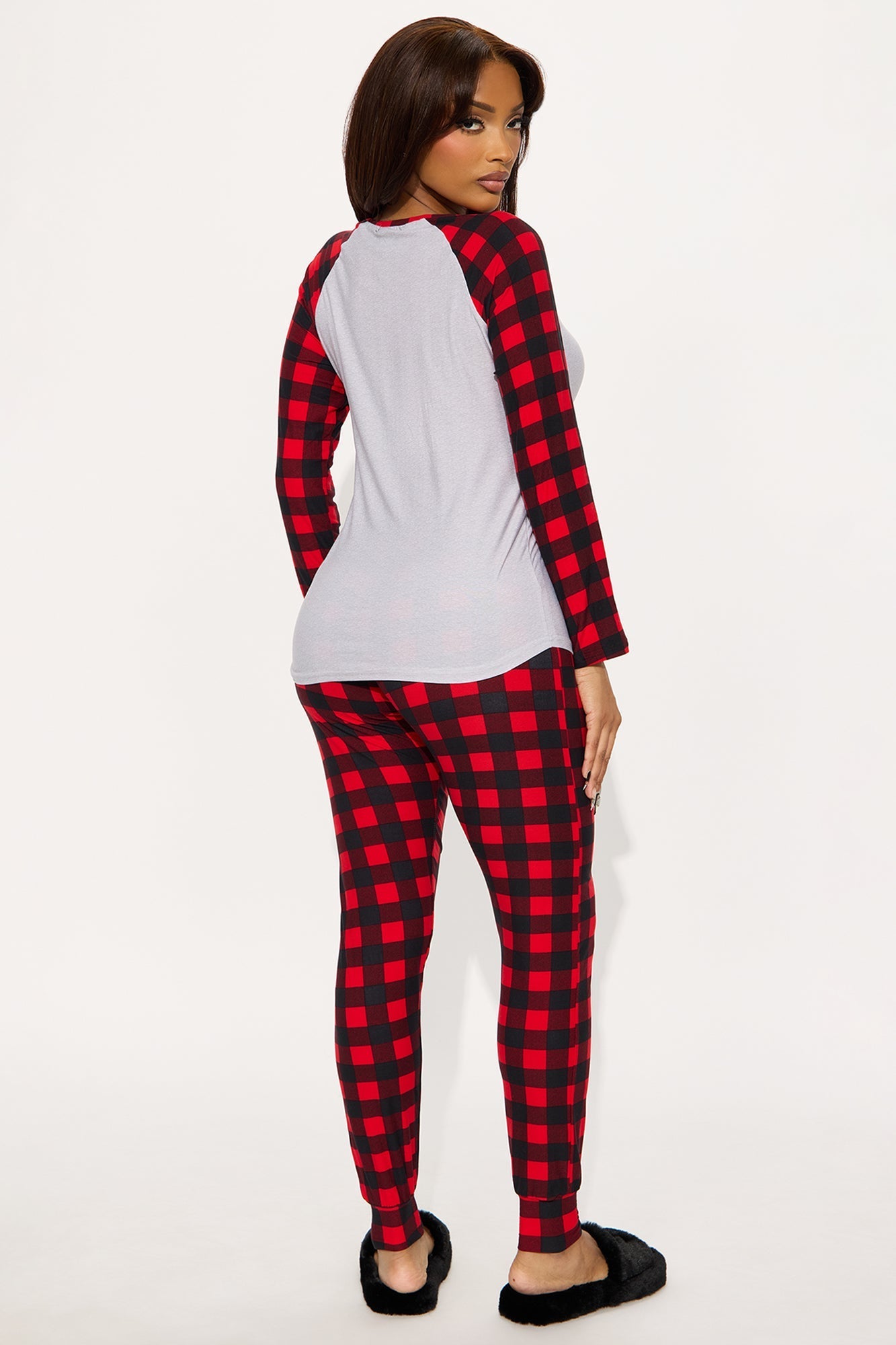 Most Wonderful Time Long Sleeve PJ Jogger Set - Red/Black