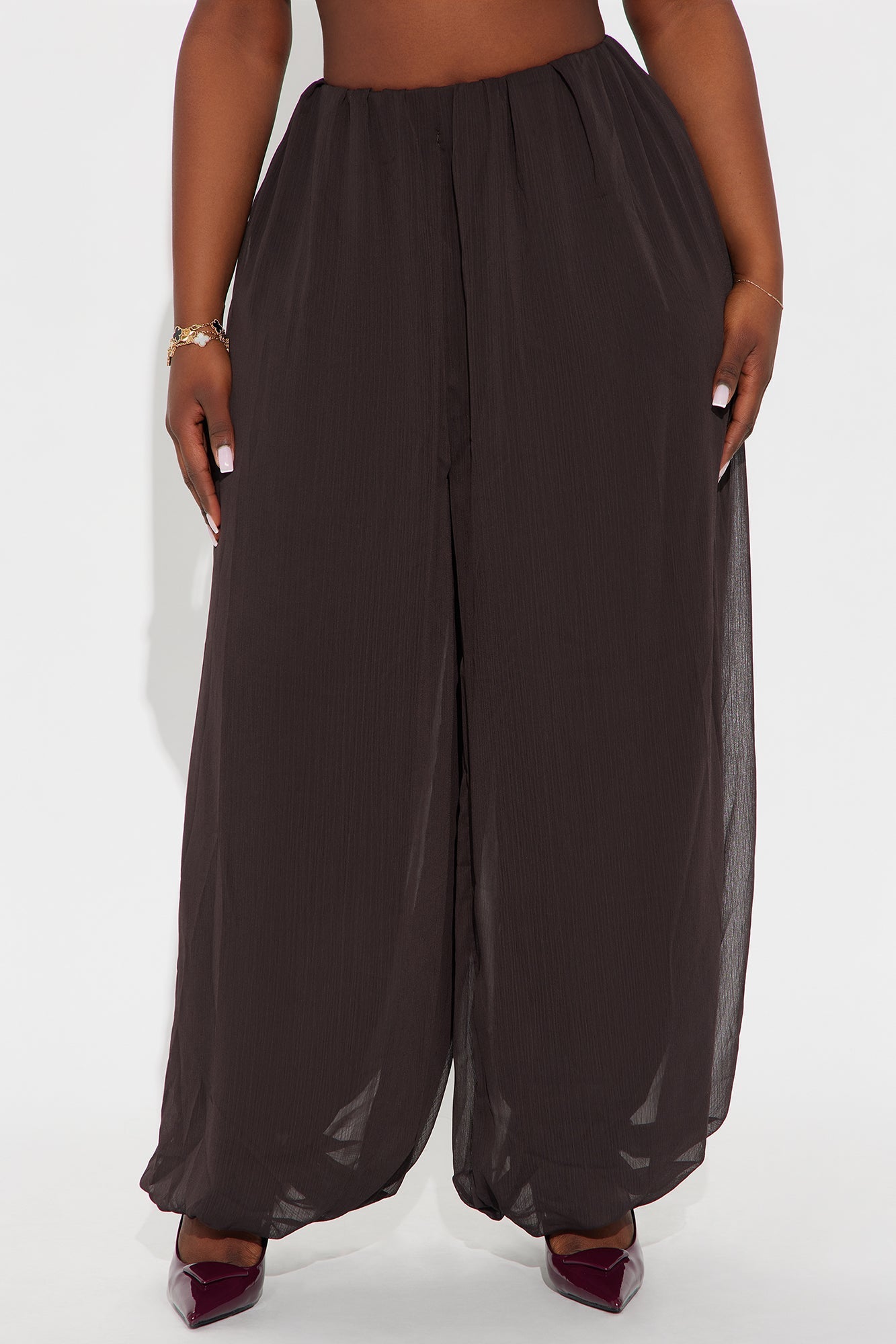 Stella Chiffon Balloon Pants 29″ - Chocolate