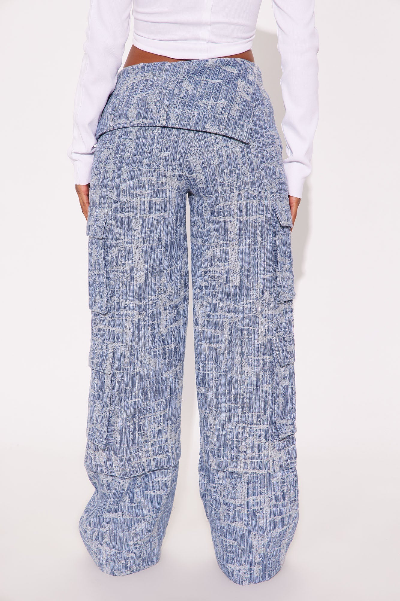 Sierra Distressed Twill Wide Pant 32″ - Blue