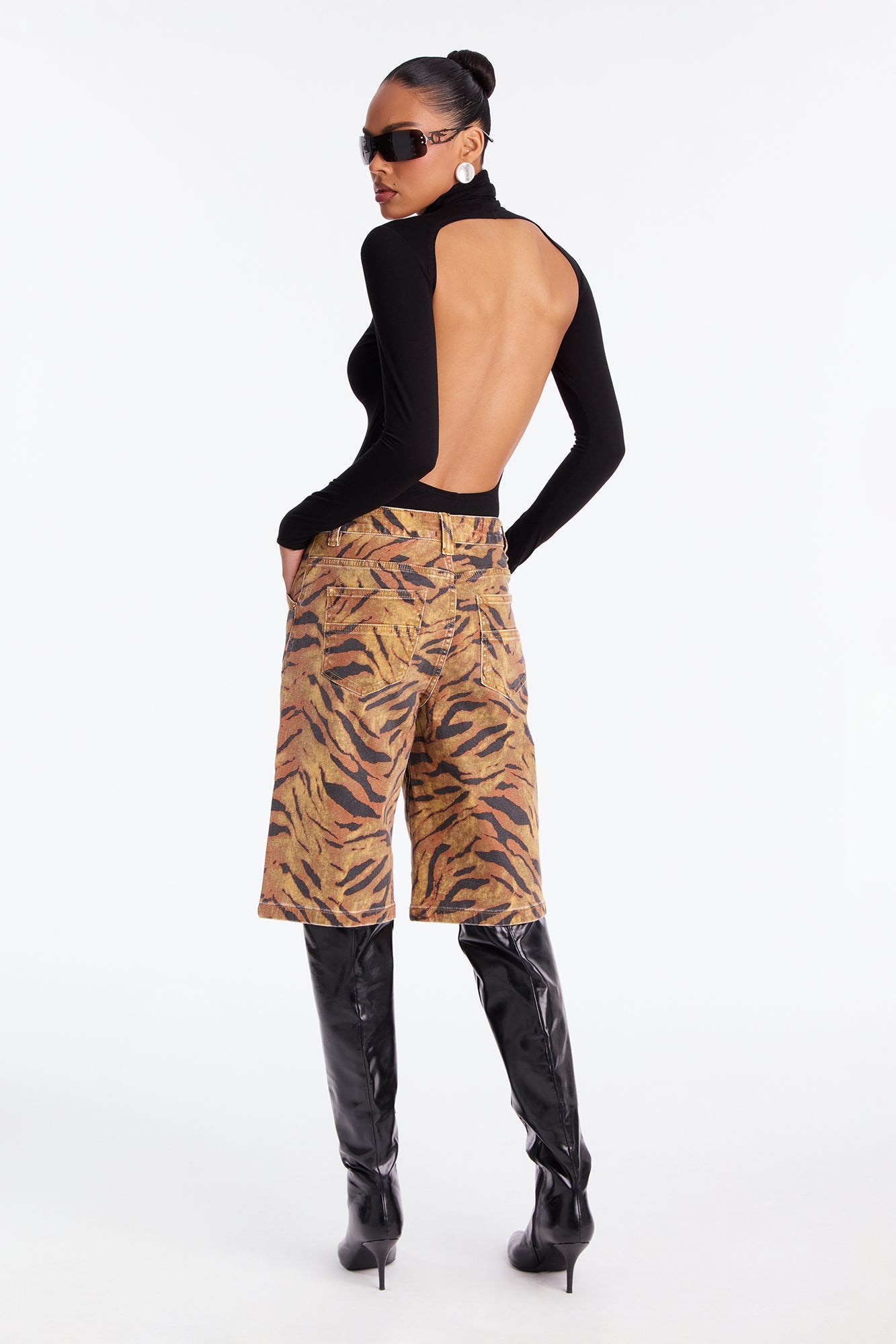 Five Star Safari Denim Jorts - Brown/combo