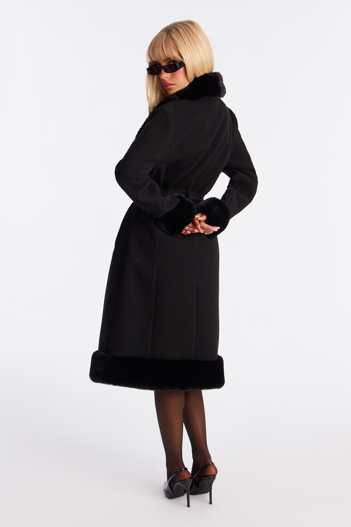 Amber Trench Coat - Black/combo