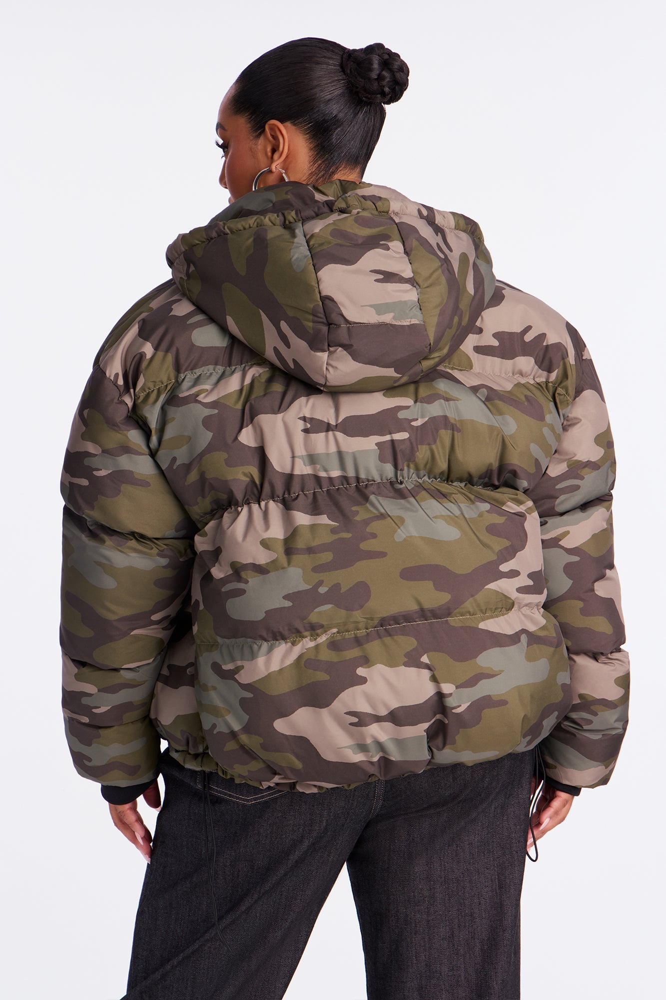 Ski Views Camouflage Puffer Jacket - Green/combo
