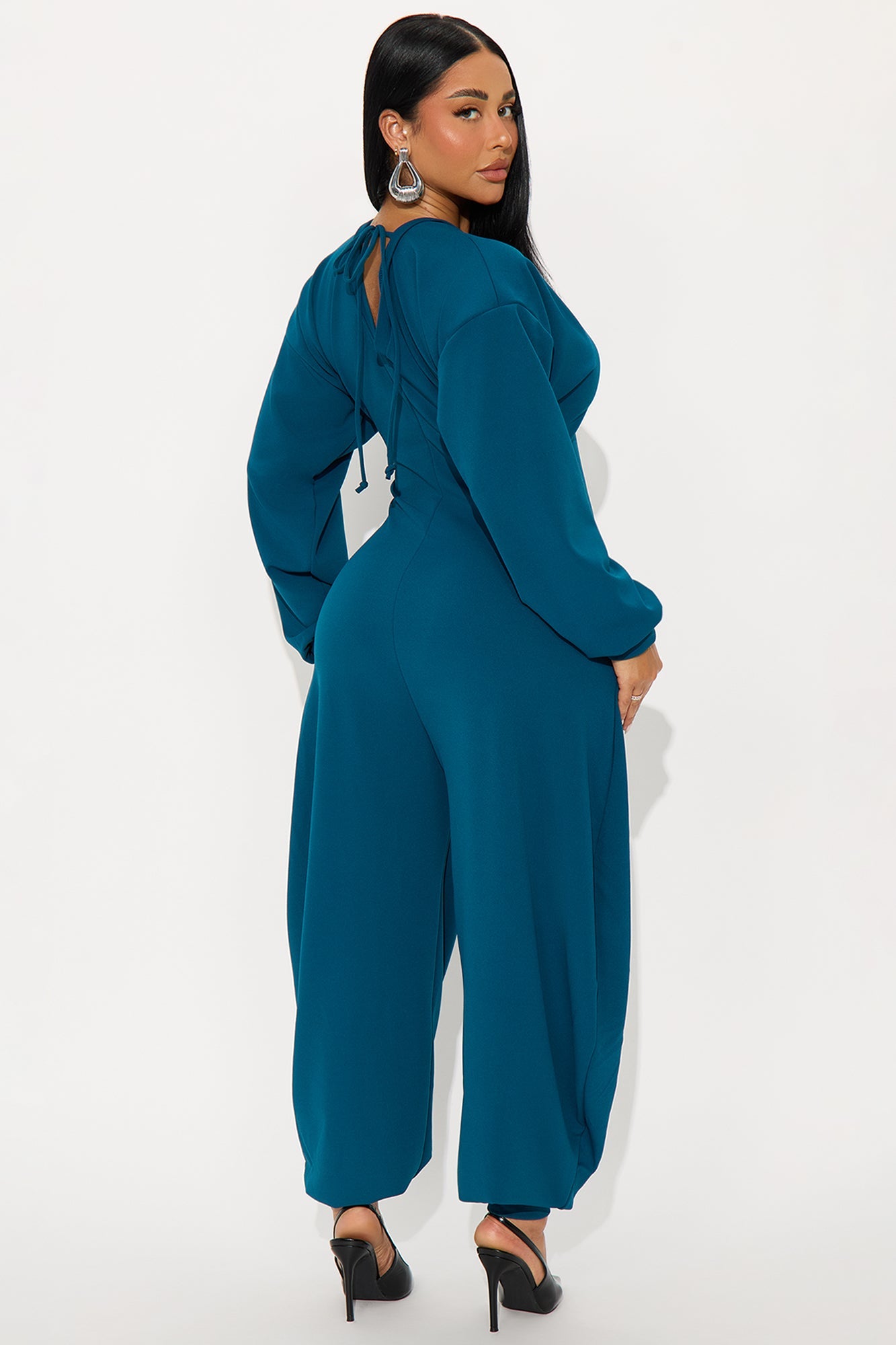 Let's Chill Barrel Wide Leg Jumpsuit - Teal