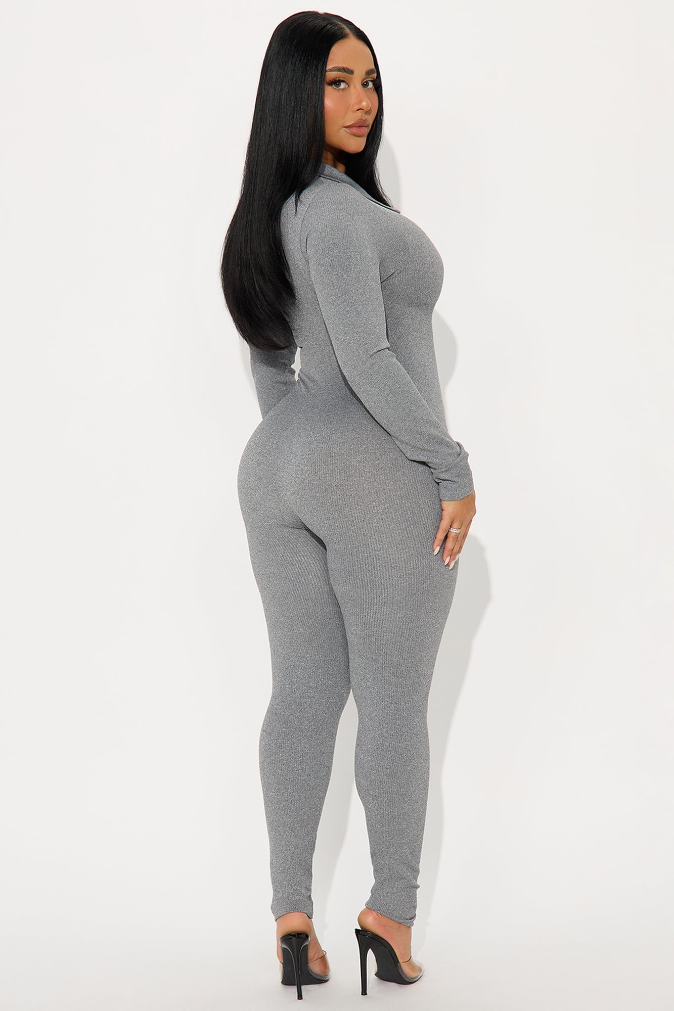 Back To It Seamless Jumpsuit - Heather Grey