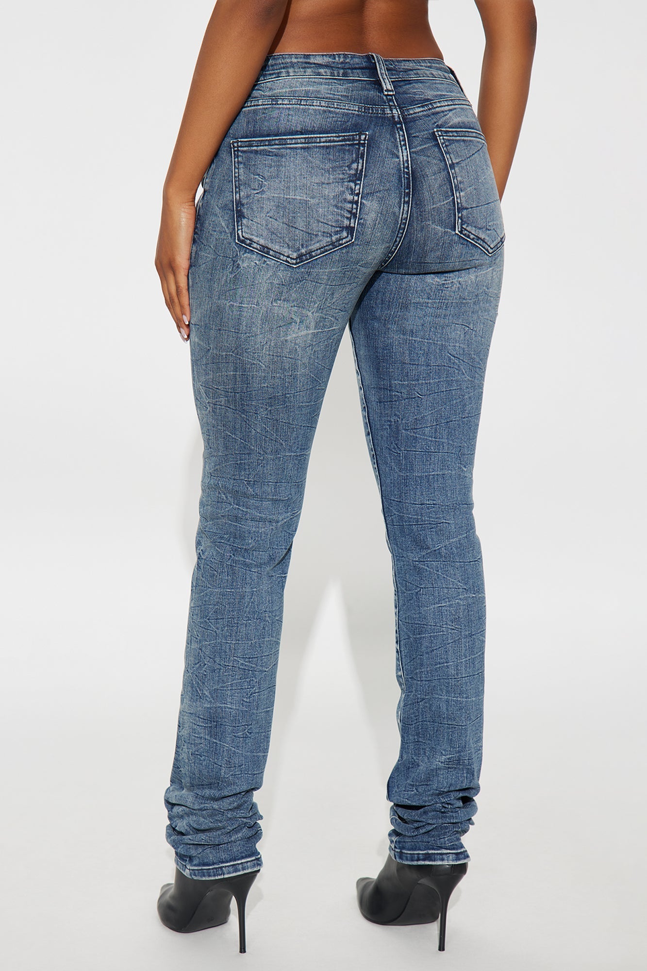 My Way Stacked Slim Jeans - Medium Wash