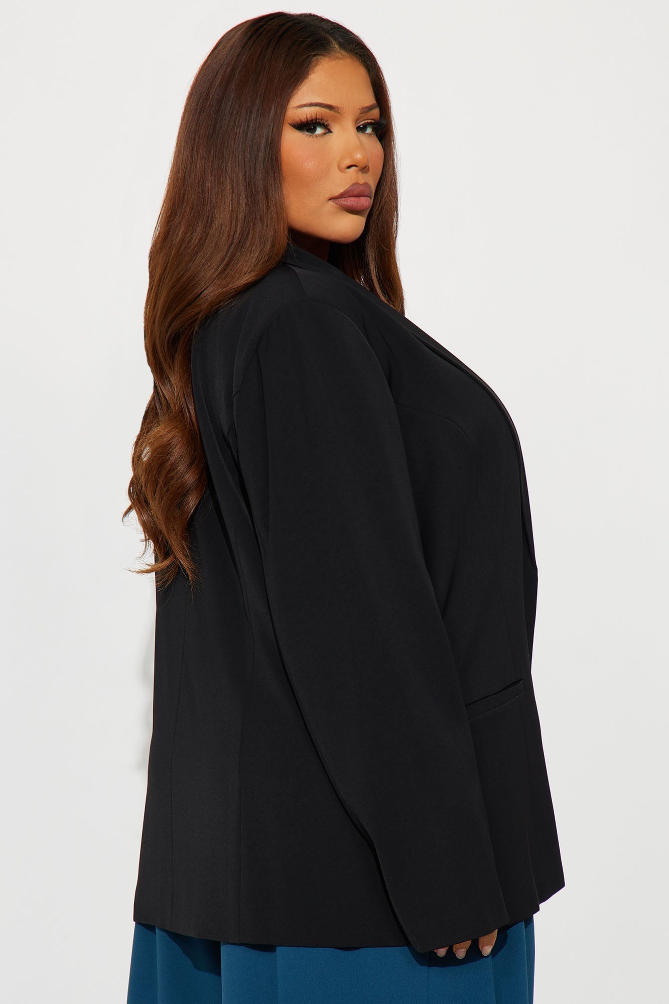 Gemma Open Crepe Blazer - Black