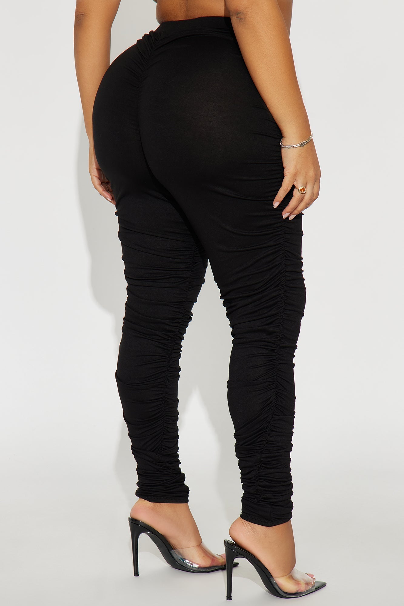 Perfectly Pinched Ruched High Rise Legging - Black