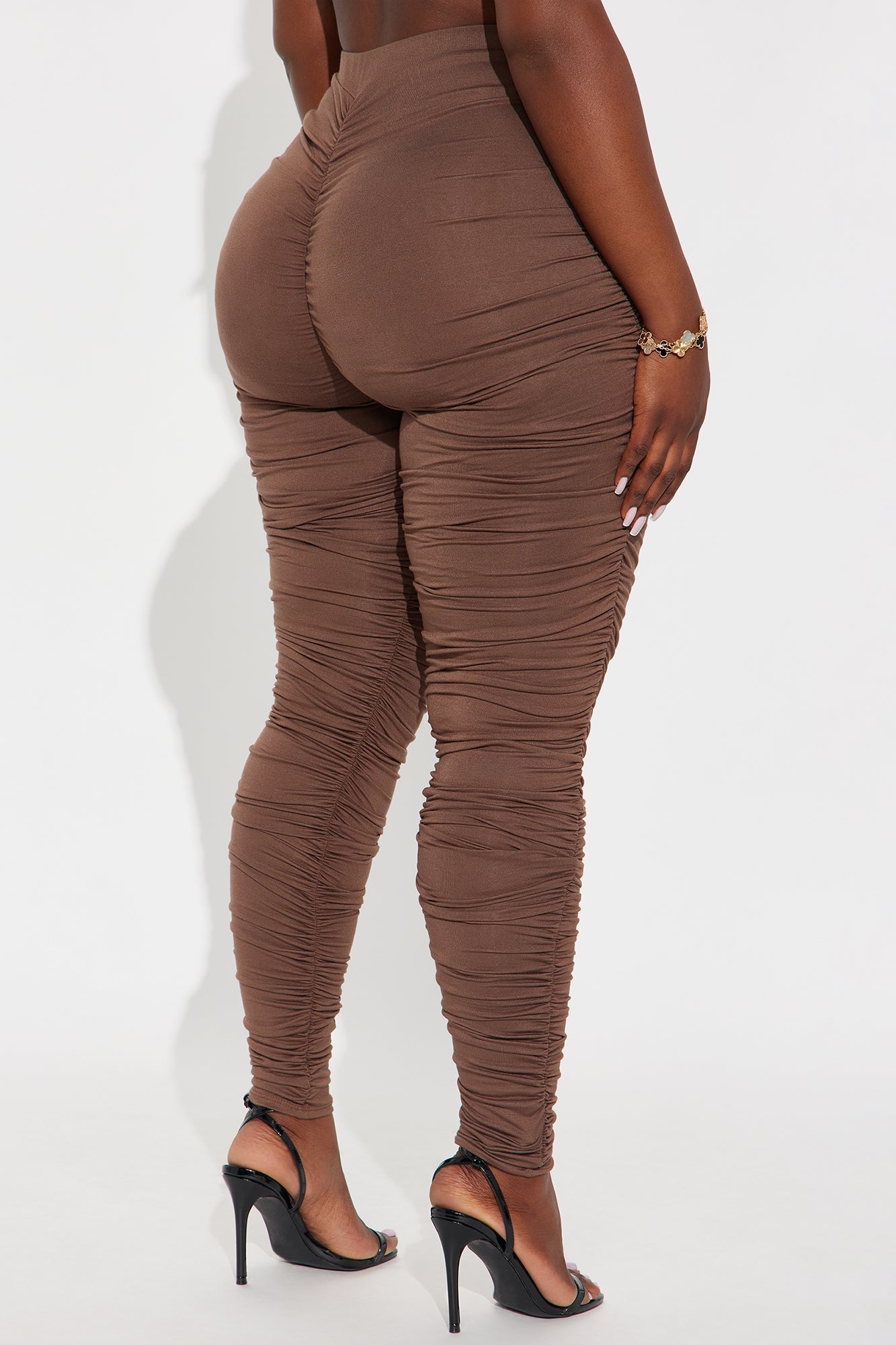 Perfectly Pinched Ruched High Rise Legging - Chocolate