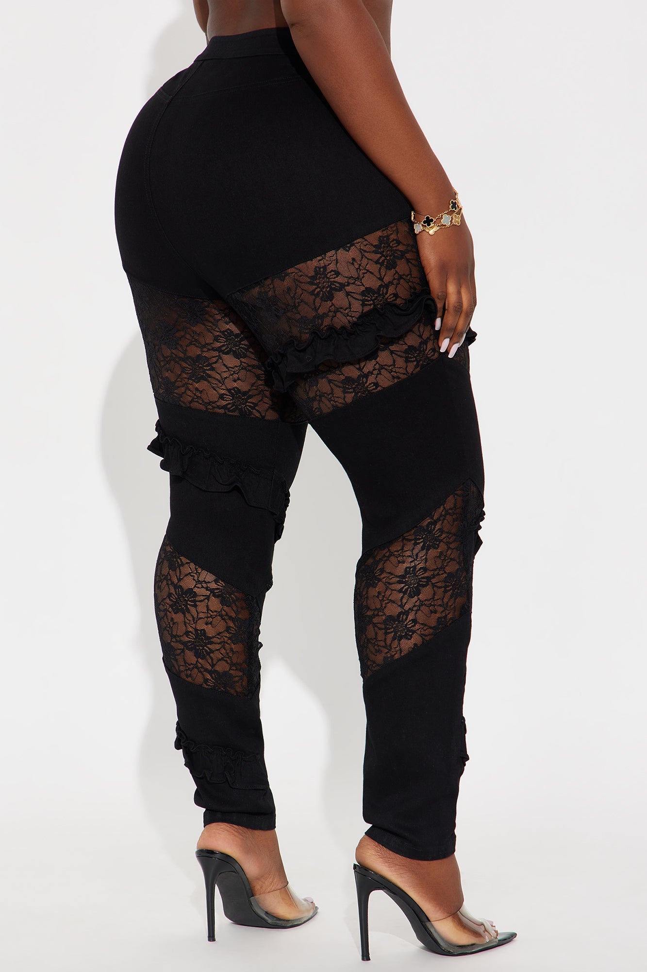 Dreamcatcher Lace Skinny Jeans - Black