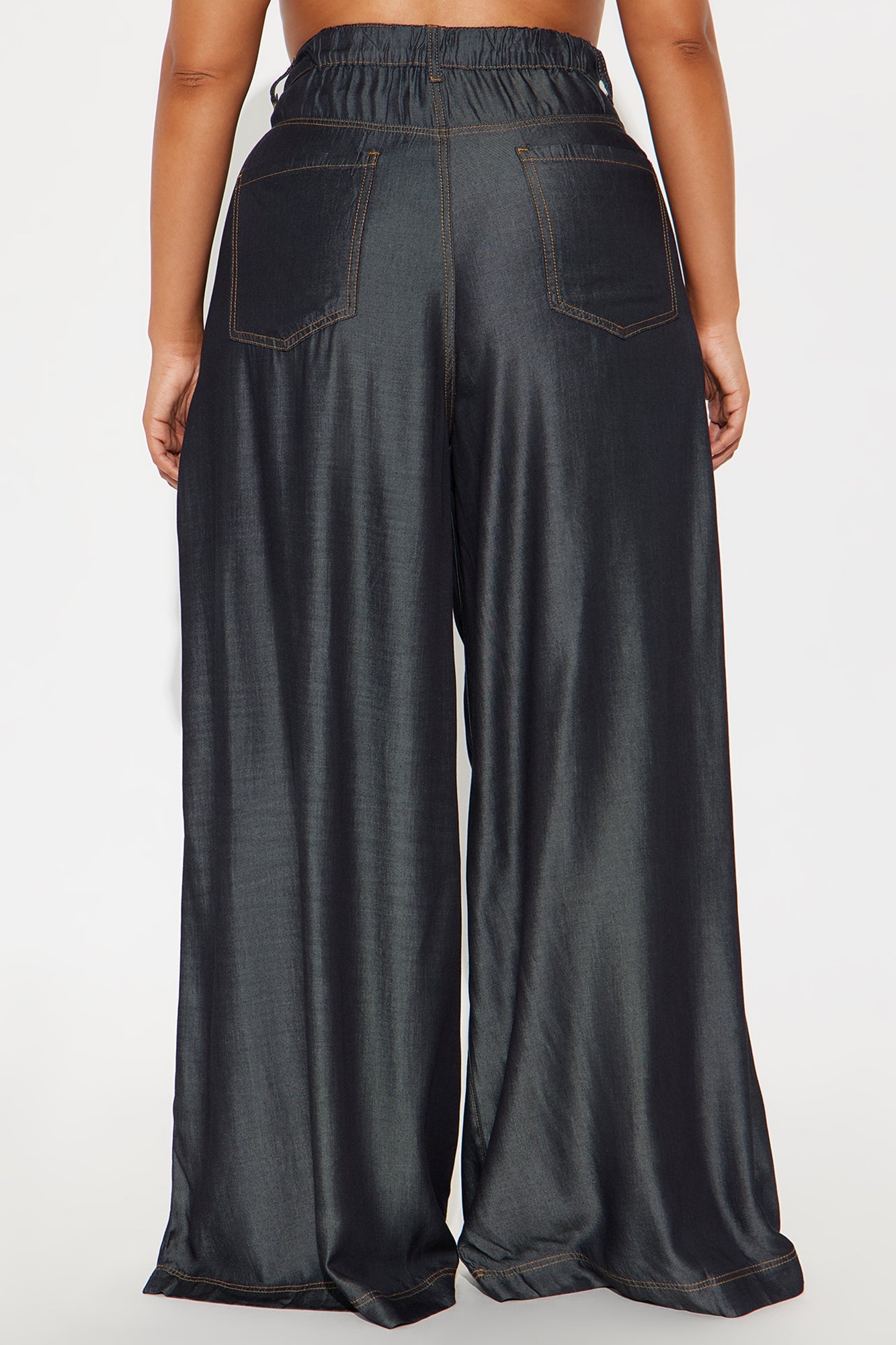 Trust Issues Chambray Wide Leg Pant 33 - Rinse Blue Wash