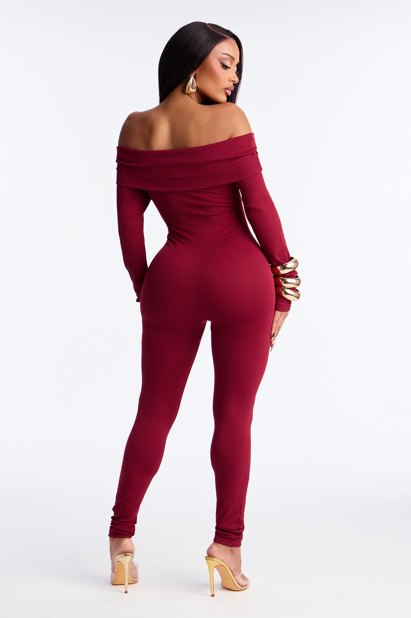 All About Me Seamless Jumpsuit - Burgundy