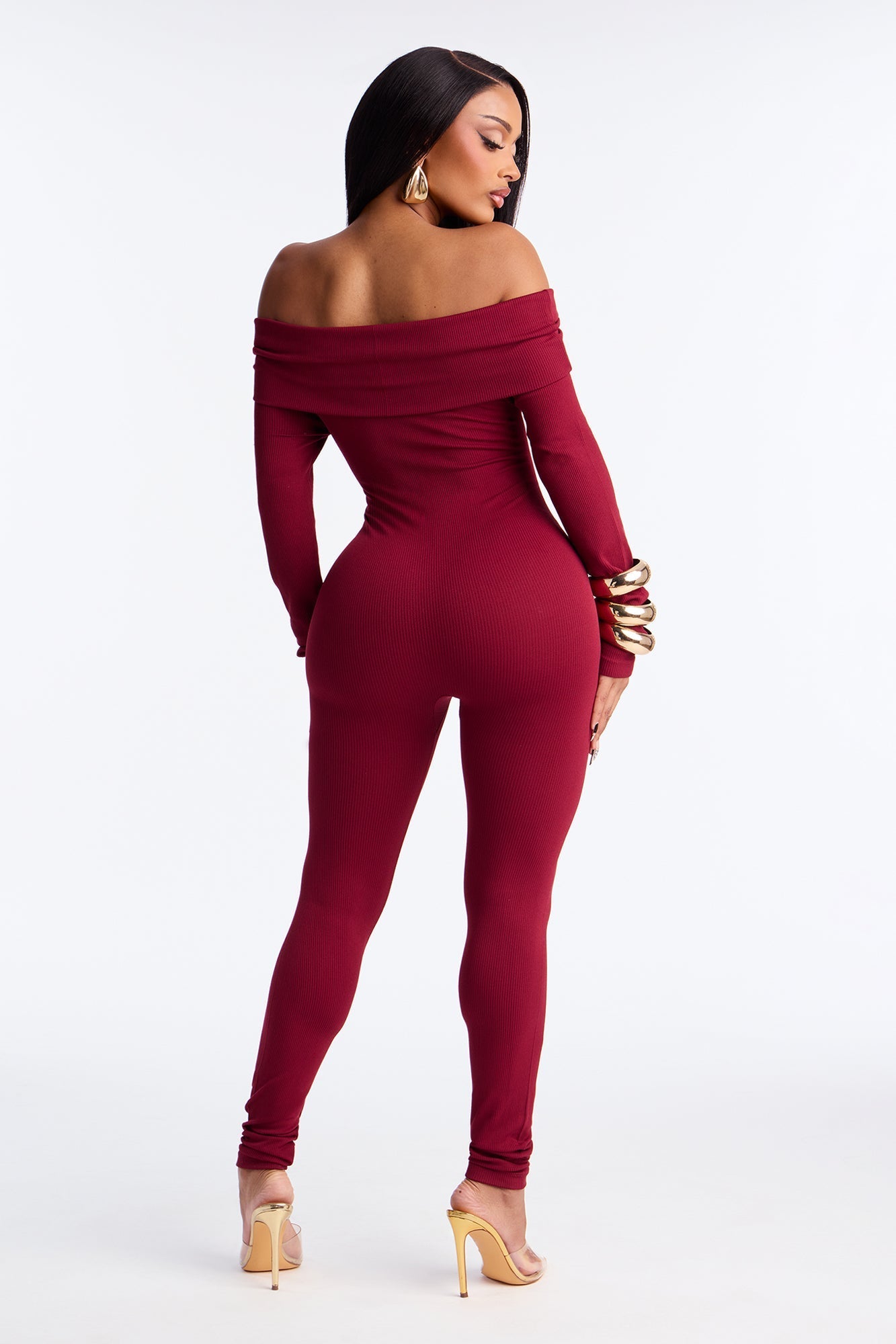 All About Me Seamless Jumpsuit - Burgundy