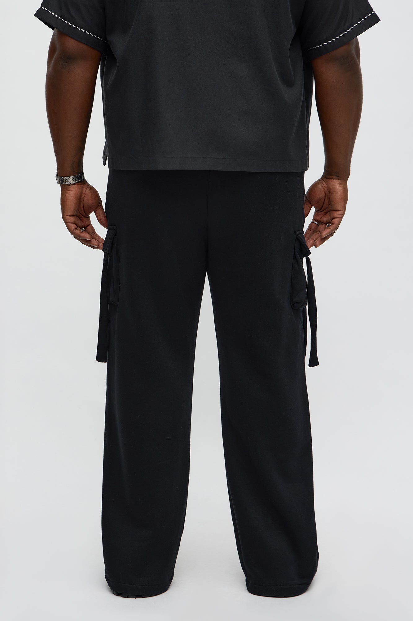 Baggy Cargo Look At Me Sweatpants - Black