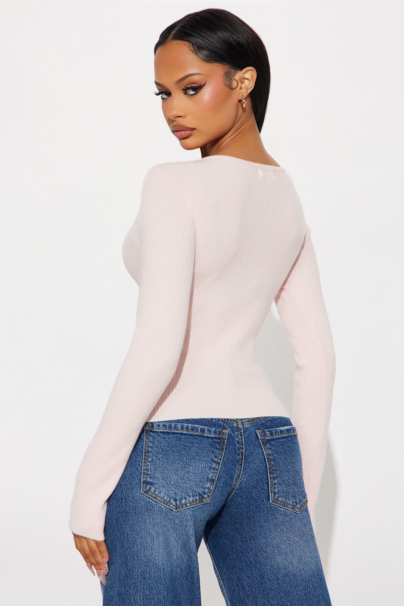 Laurita Henley Sweater Top - Pink