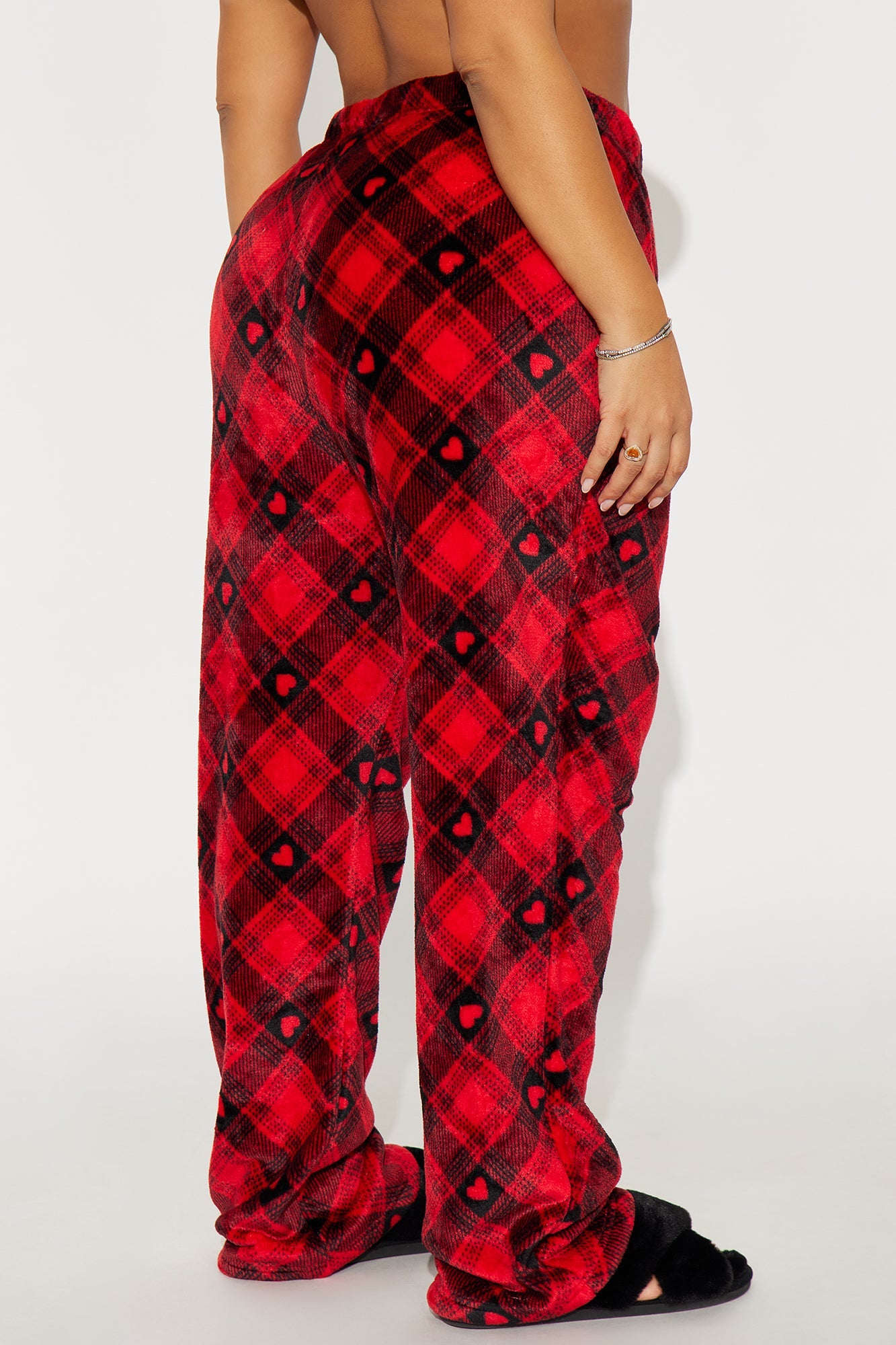 I Heart You Plush PJ Pants - Red/Black