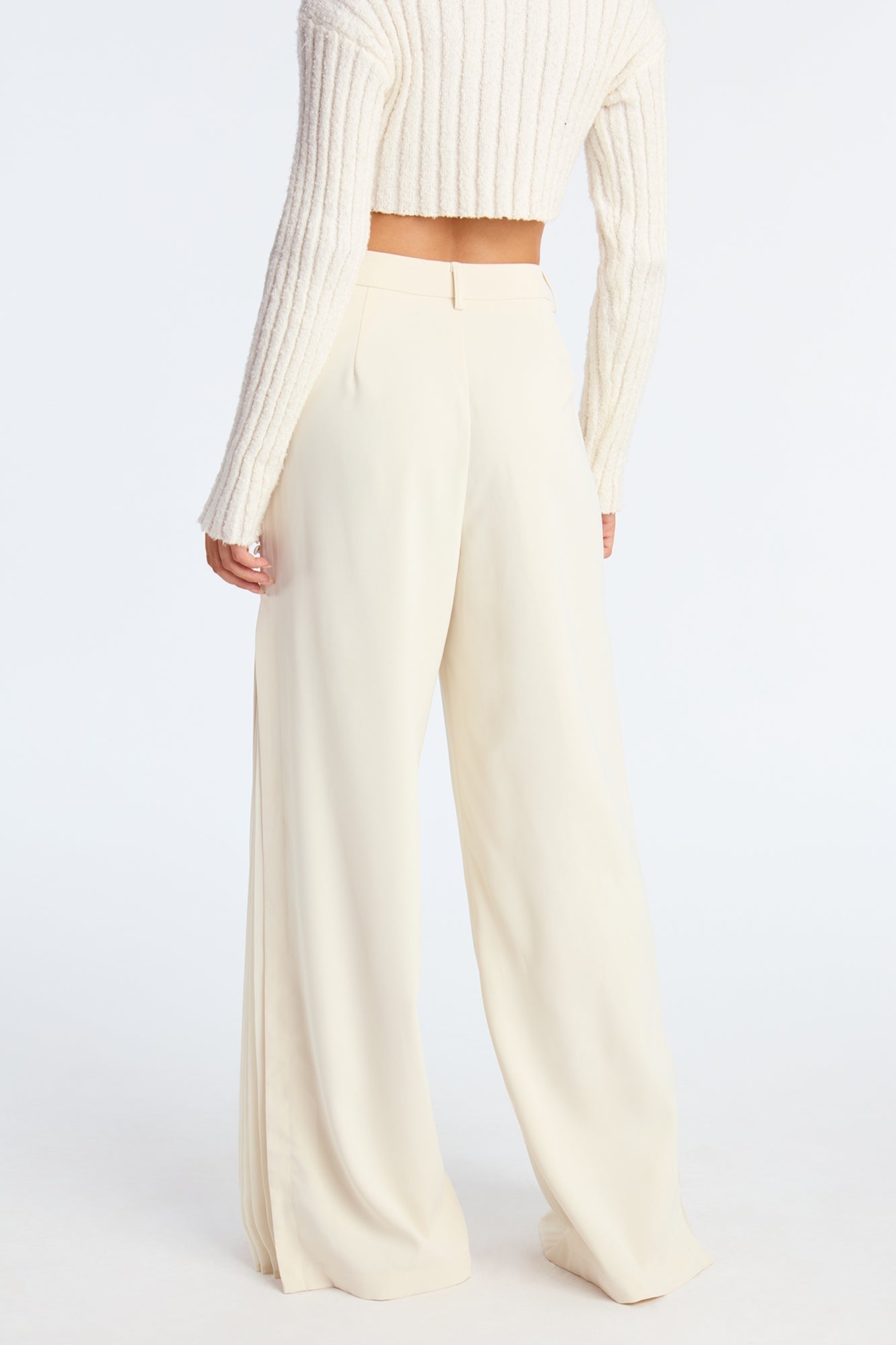 All In The Details Pleated Trouser Pant 33″ - Cream