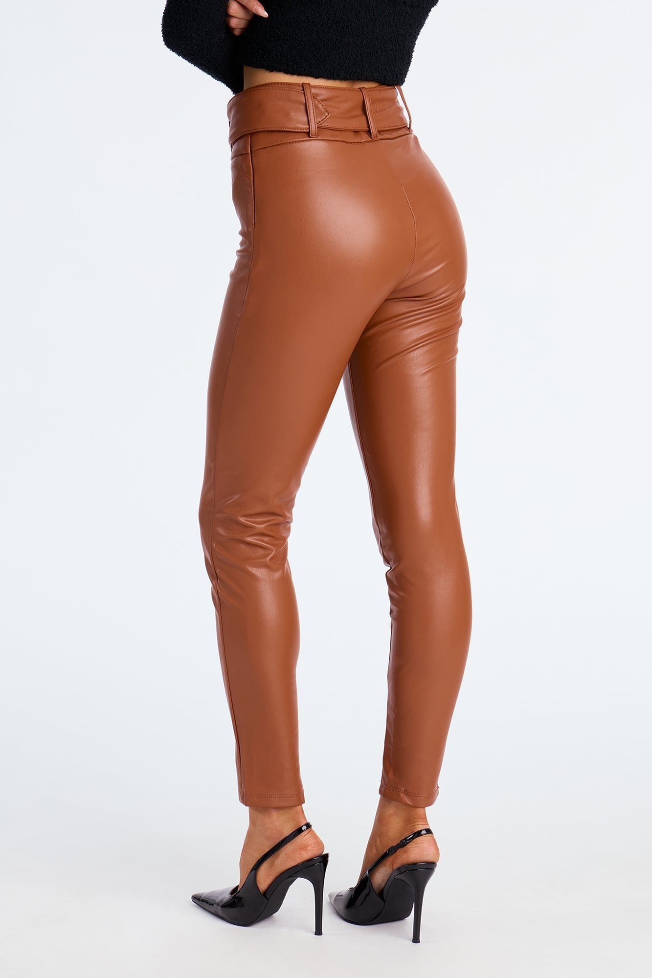 GNO Faux Leather Skinny Pant - Camel