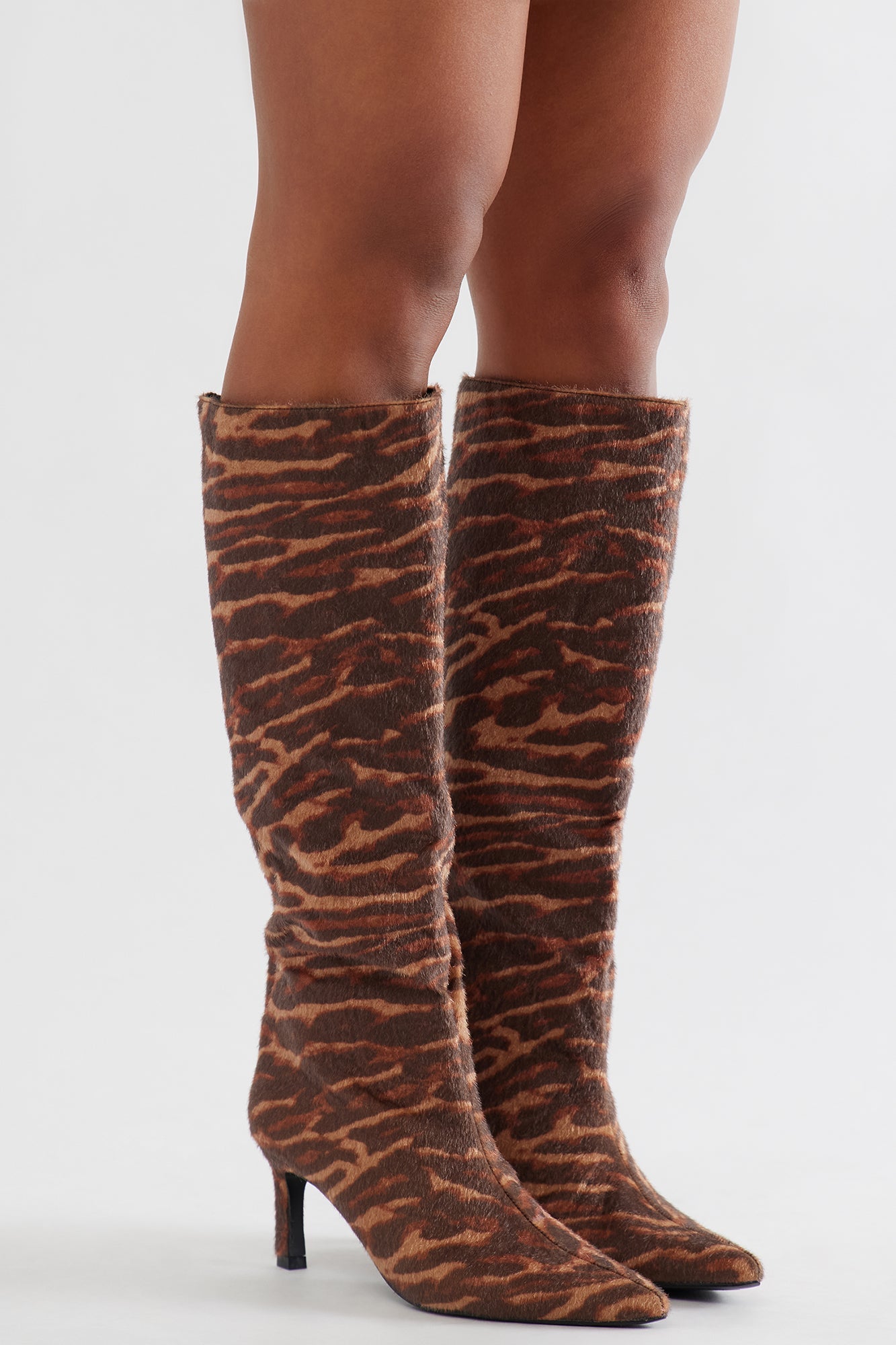 Tiera Knee High Boots - Brown Combo