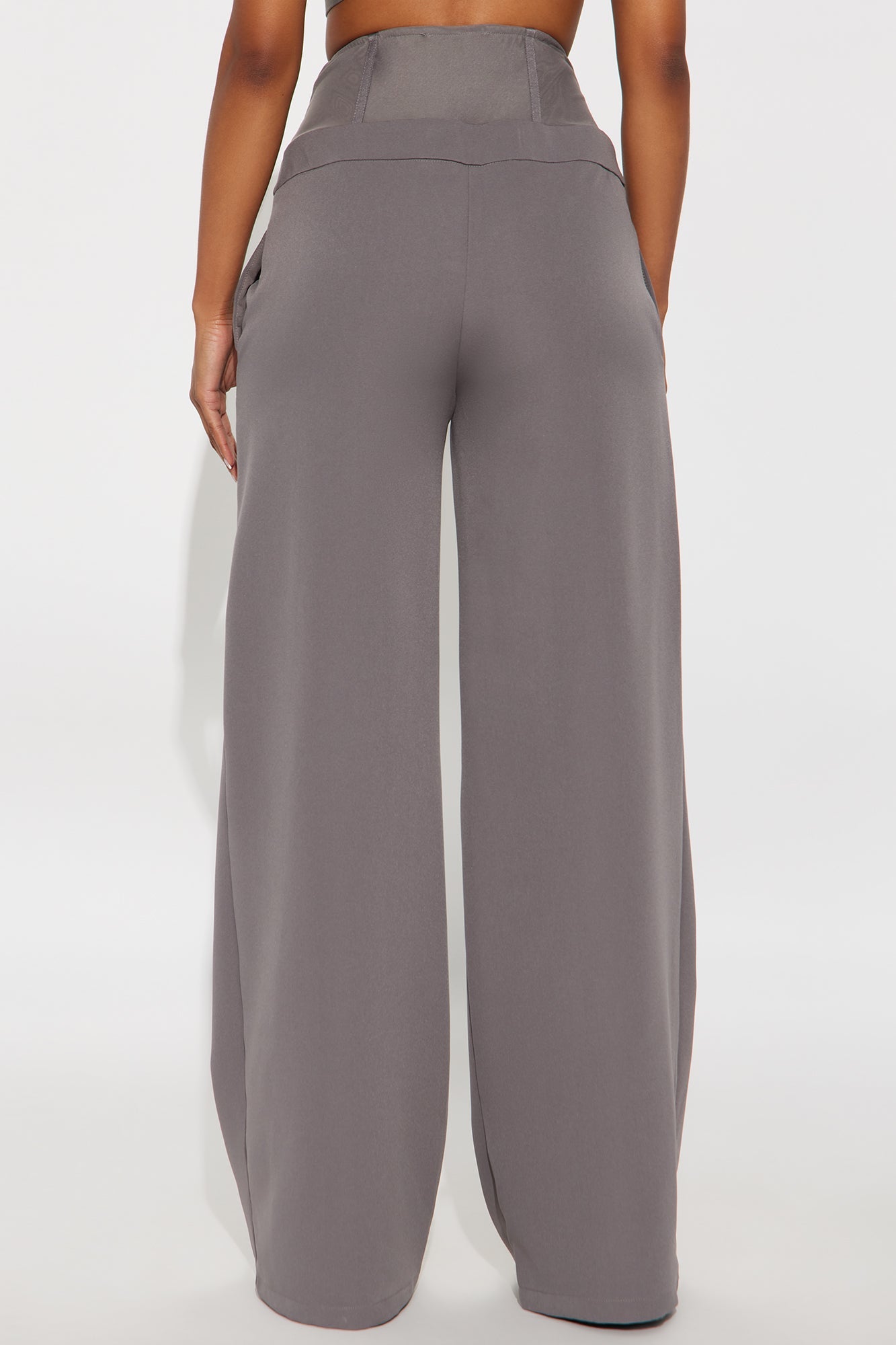 Lover Of Mine Corset Wide Leg Trouser Pant 33 - Grey