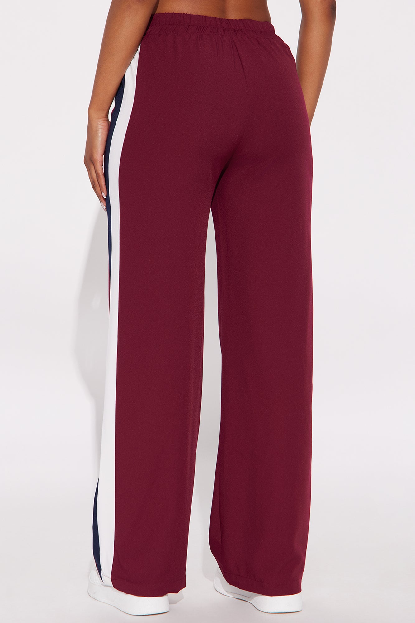 Aubrina Striped Crepe Pant - Burgundy/combo