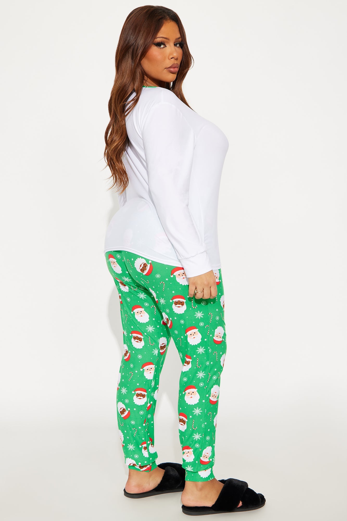 Dear Santa Matching Family Long Sleeve PJ Jogger Set - Green/combo