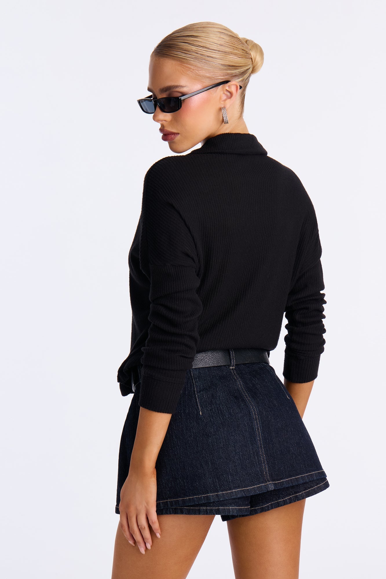 Zoe Collared Top - Black