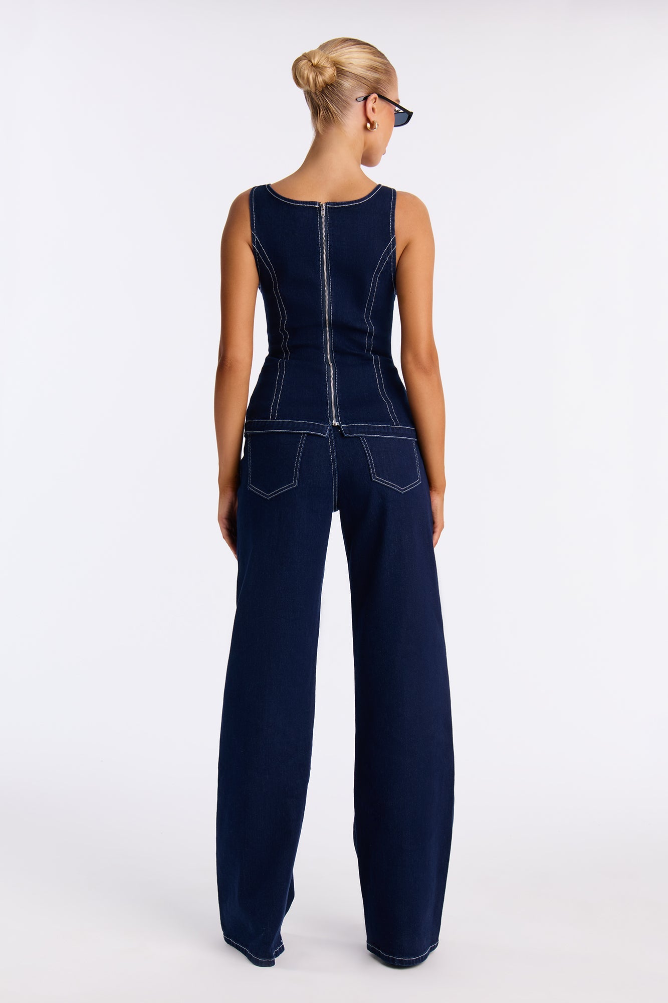 Heard Those Lines Stretch Denim Pant Set - Dark Wash