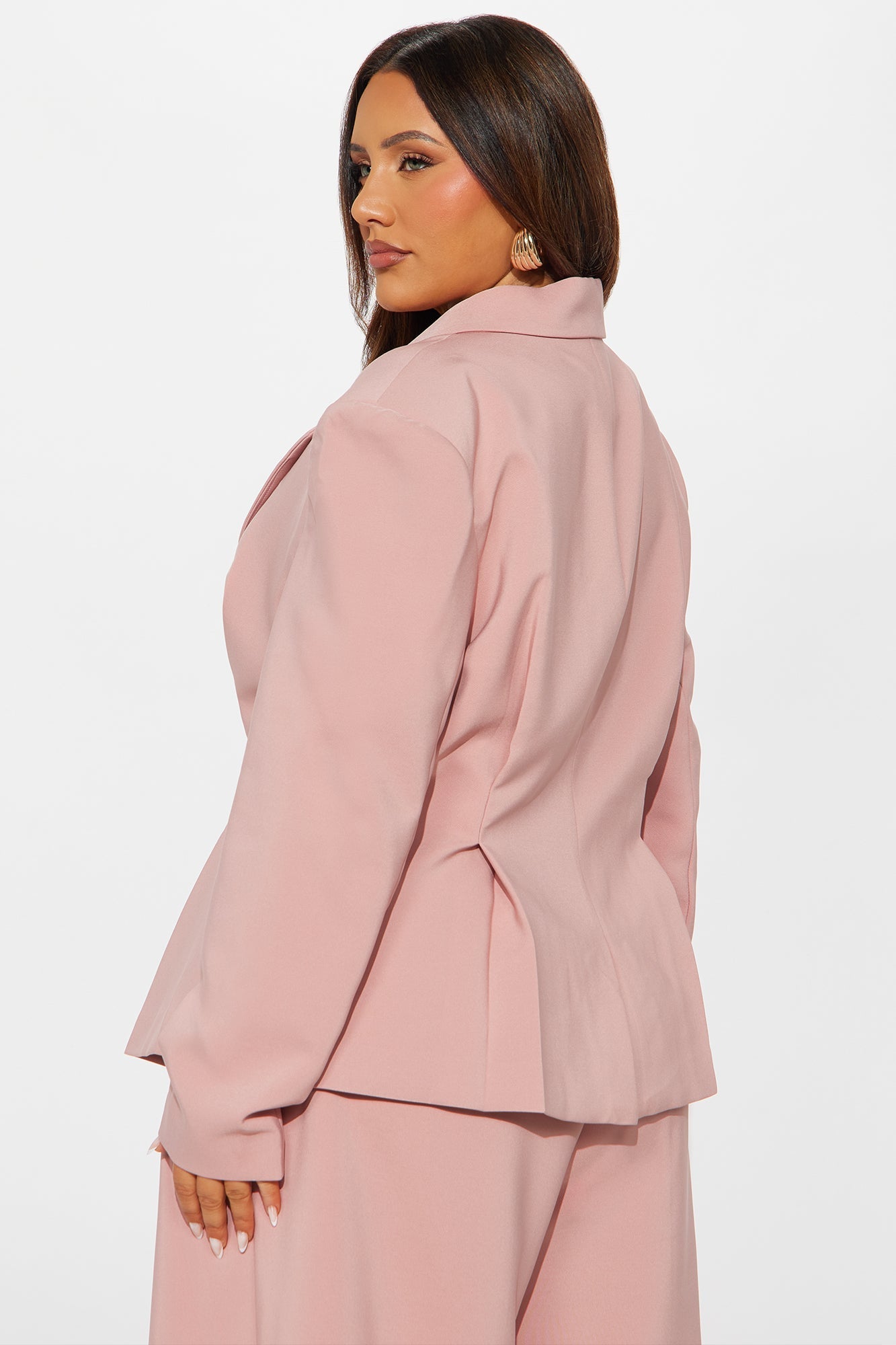 Luxe Living Pleated Blazer - Rose