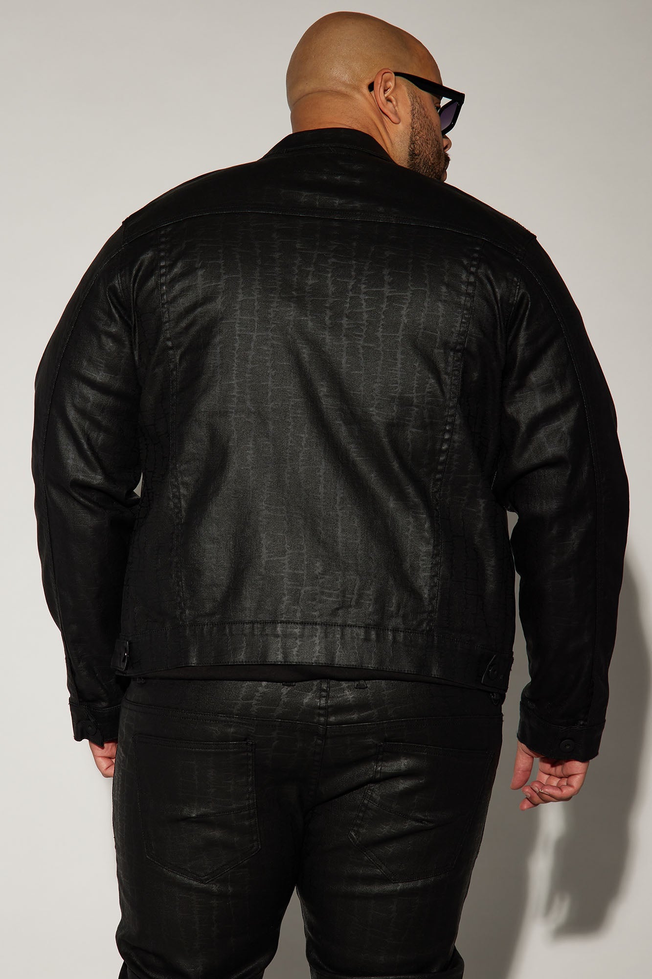 Rebel Like Me Pattern Waxed Trucker Jacket - Black