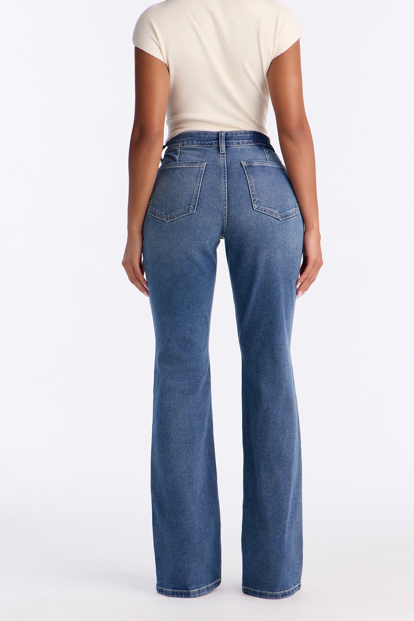 Sixth Street Mid Rise Bootcut Jeans - Medium Wash