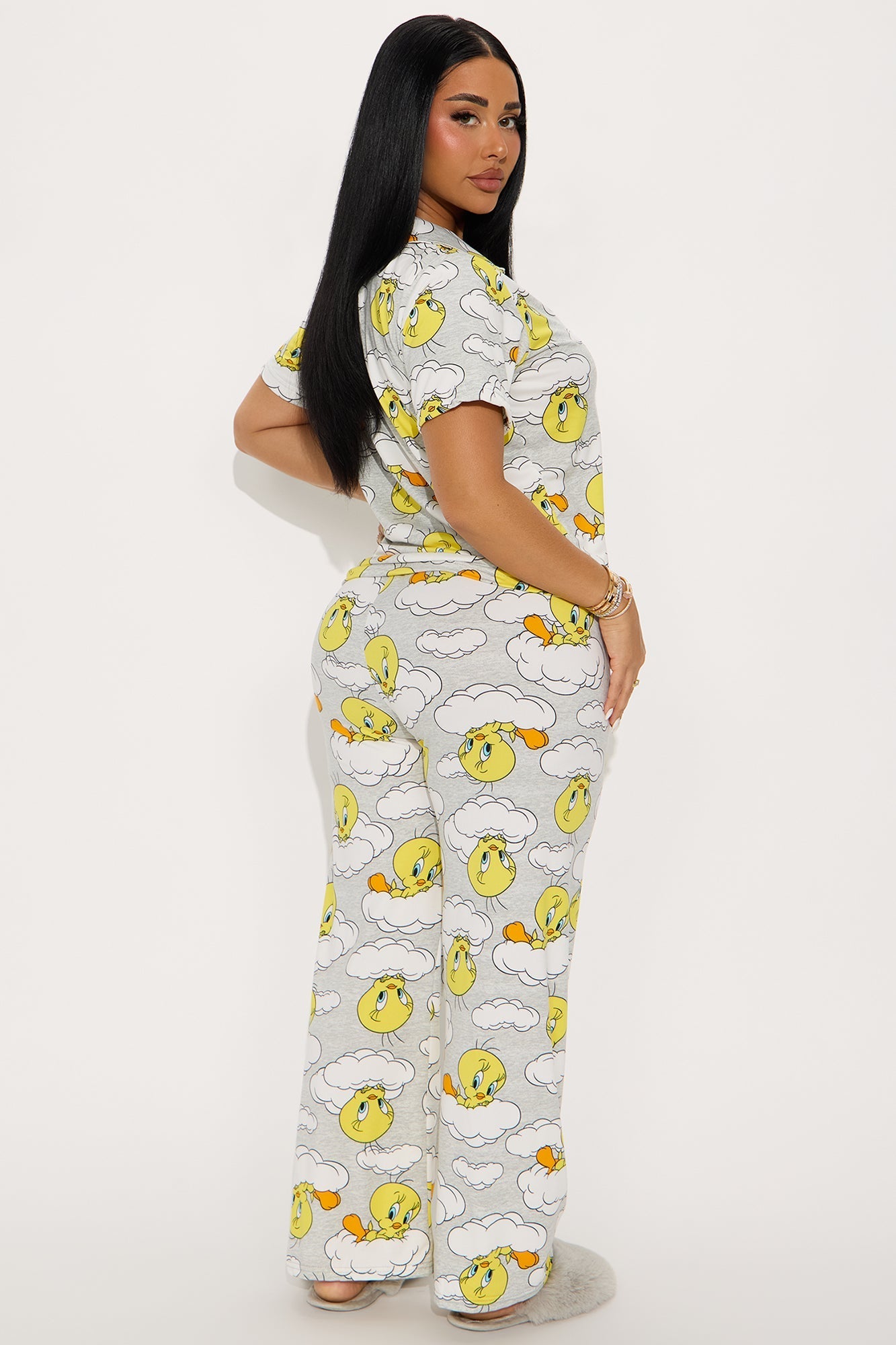 Tweety Clouds PJ Pant Set - Heather Grey
