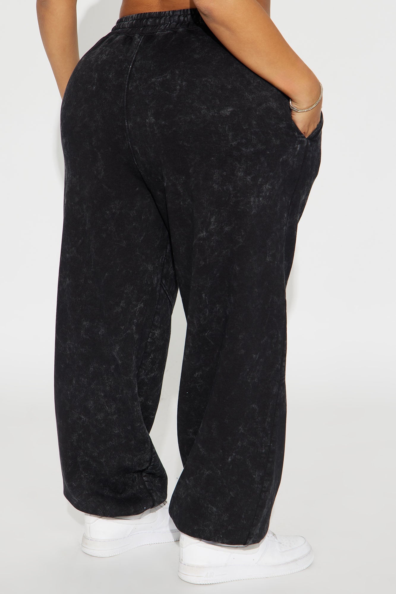 Kathleen Washed Fleece Lounge Jogger - Charcoal