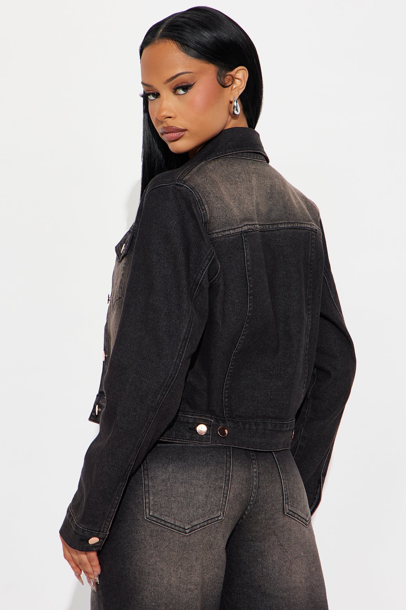 Low Flame Tinted Denim Jacket - Black Wash