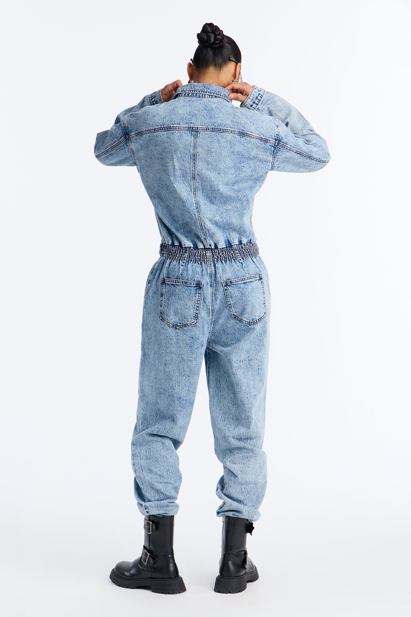 Samara Washed Denim Jumpsuit - Light Wash