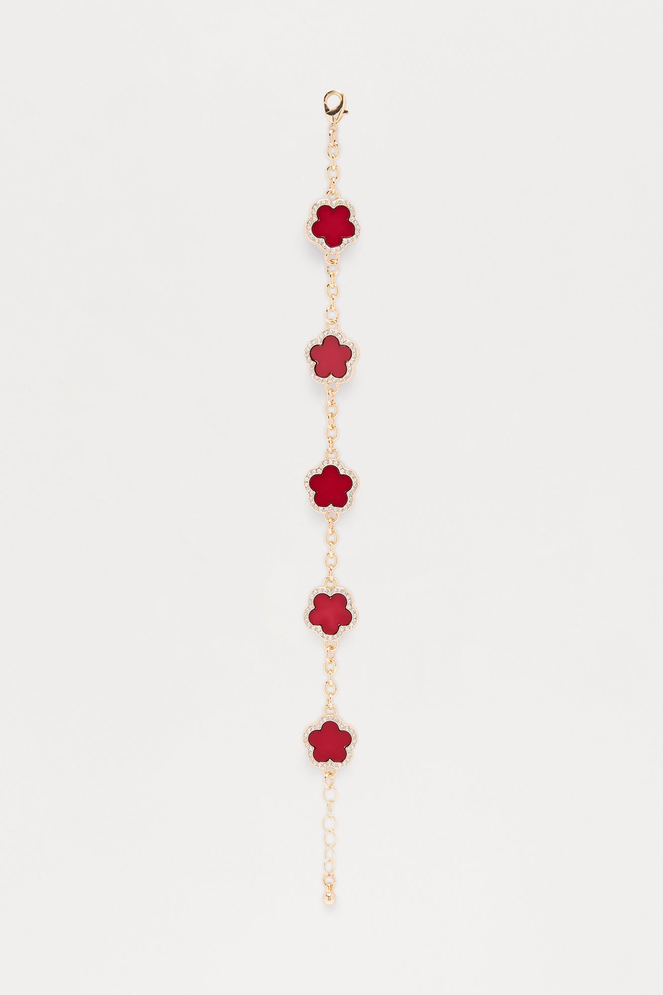 My Clover Chain Bracelet - Burgundy/combo