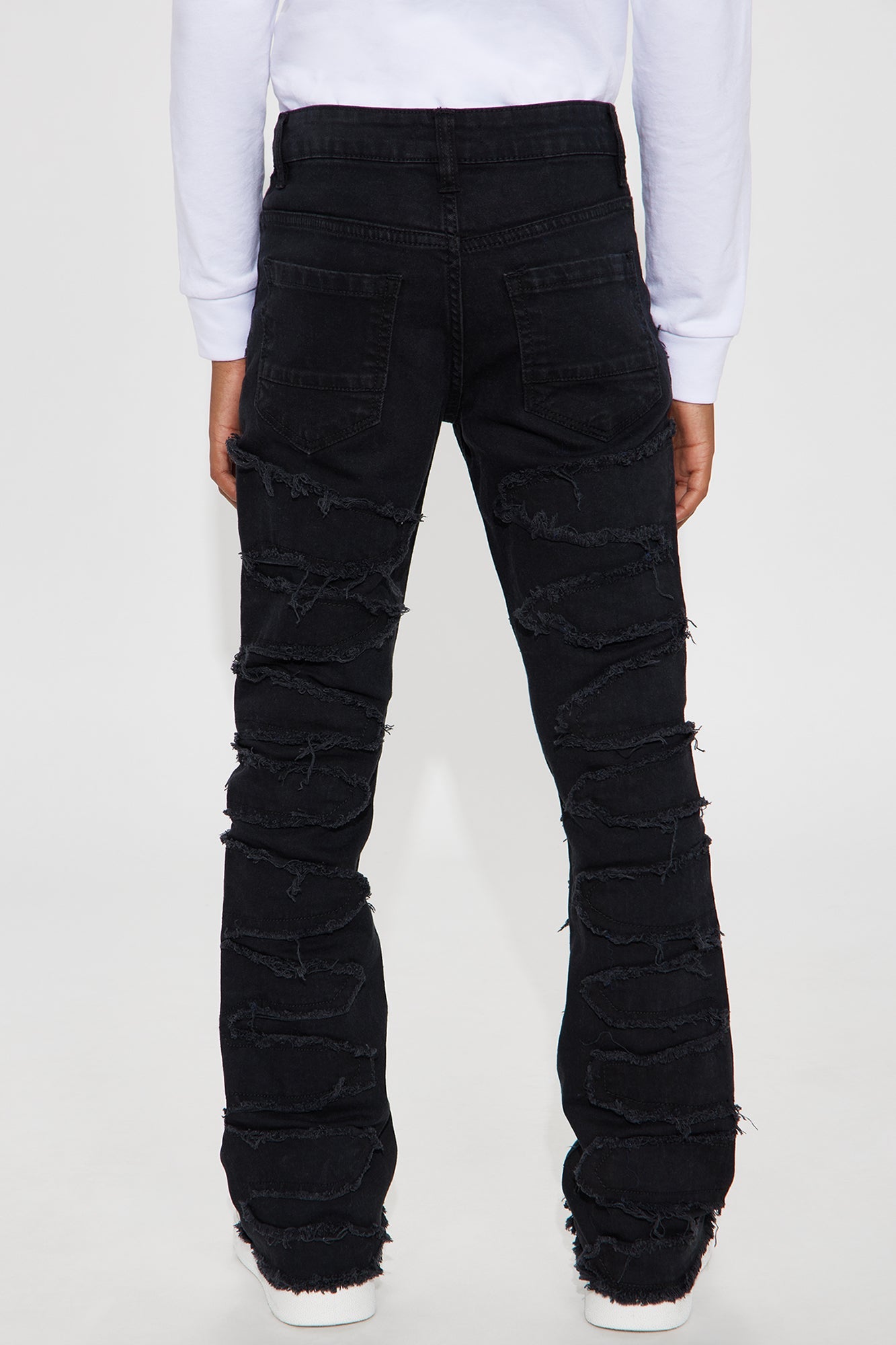 Mini On The Move Frayed Skinny Flare Jeans - Black Wash
