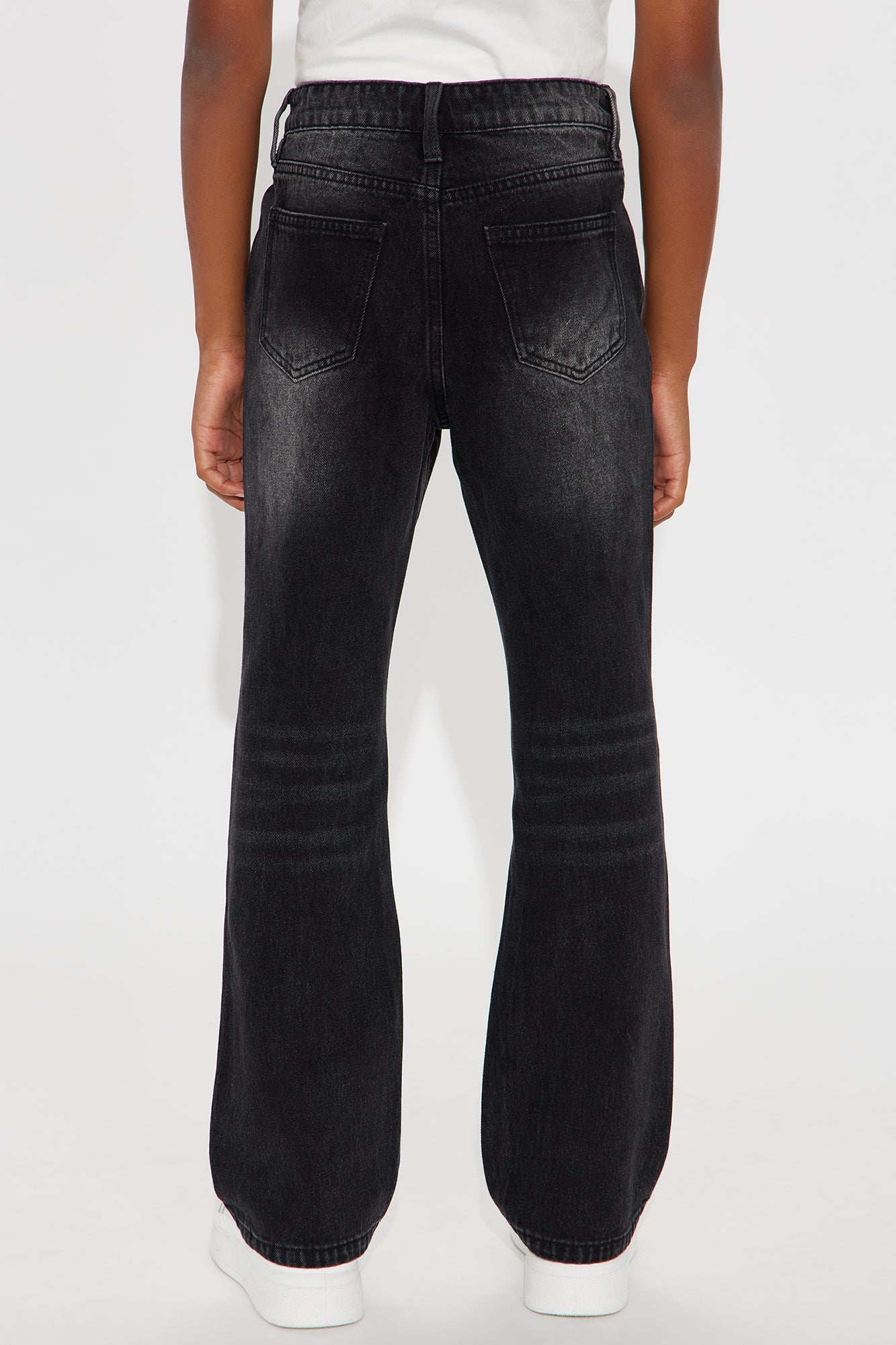 Mini Stacked Slim Flare Blazing Star Jean - Black Wash