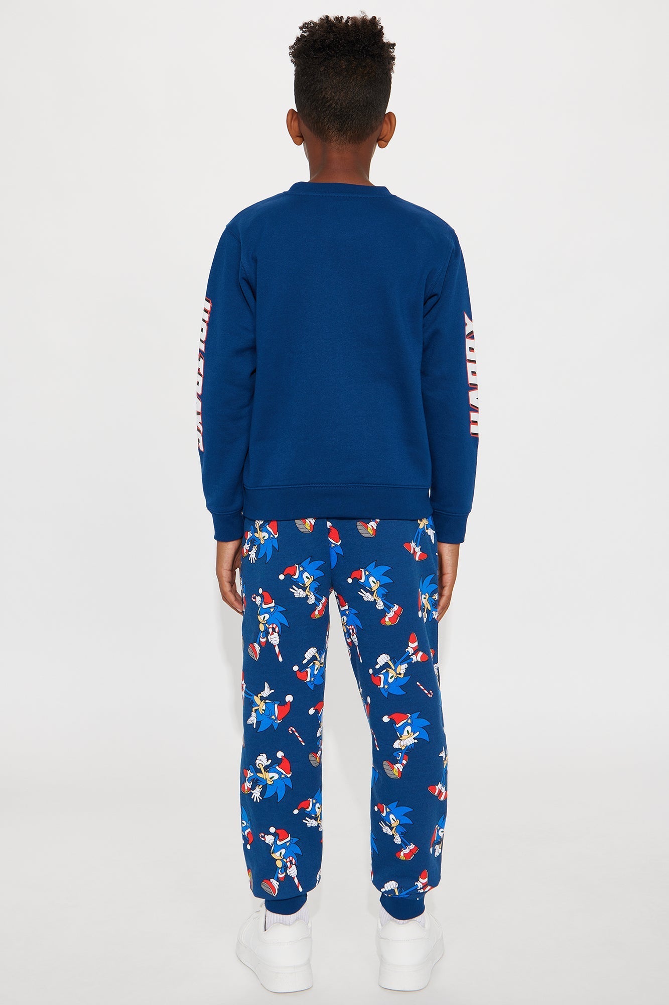 Mini Sonic And Friends Happy Holidays Jogger Pant Set - Navy