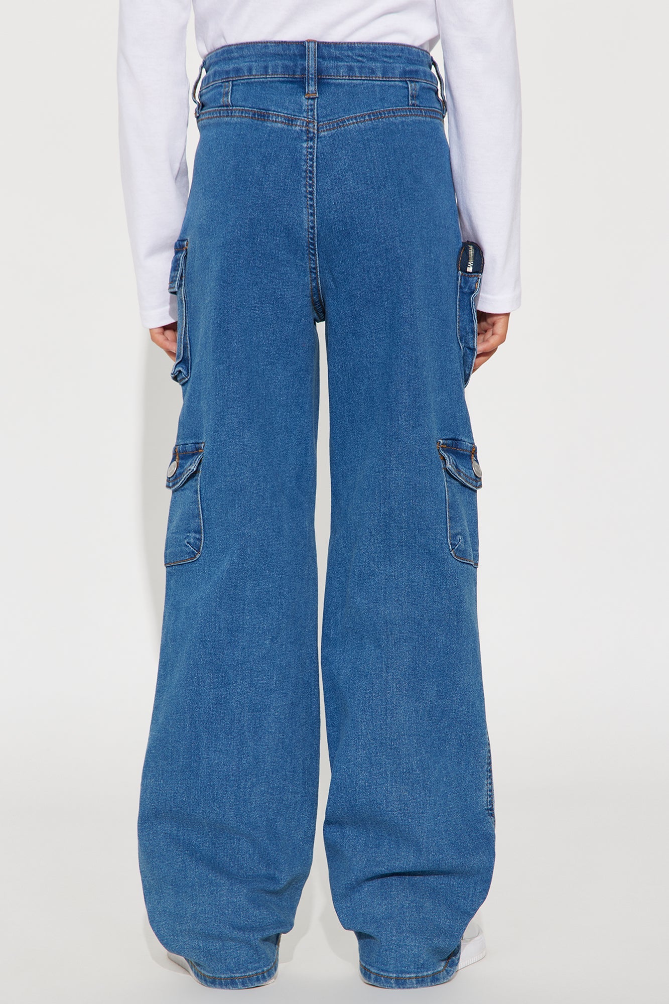 Mini Lily Loves You Cargo Jeans - Dark Wash