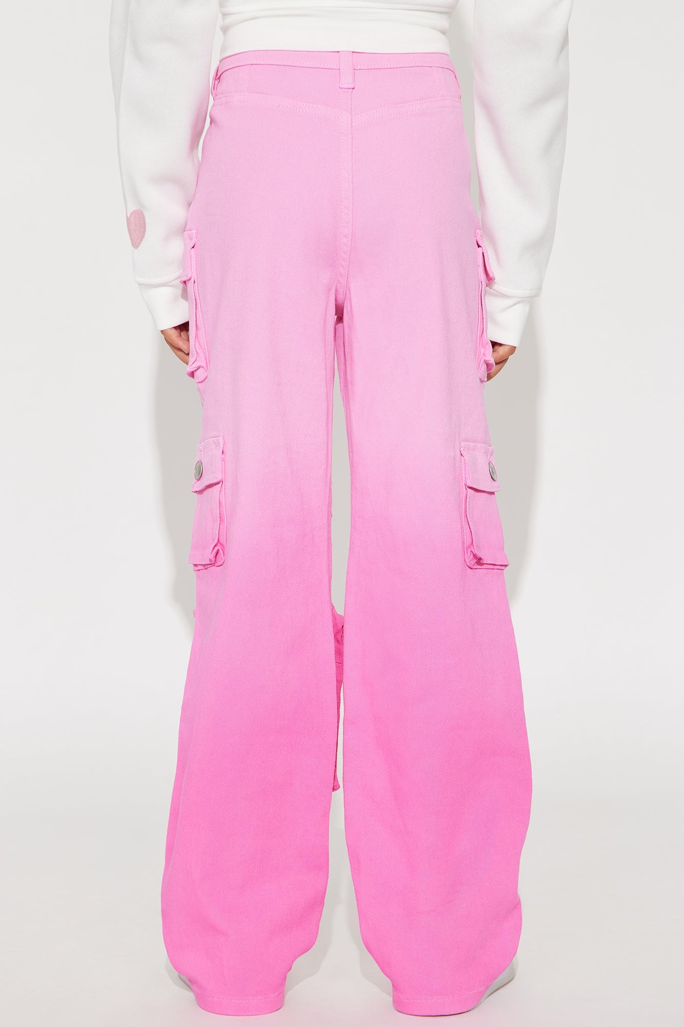 Mini Lily High Rise Cargo Jeans - Pink/combo