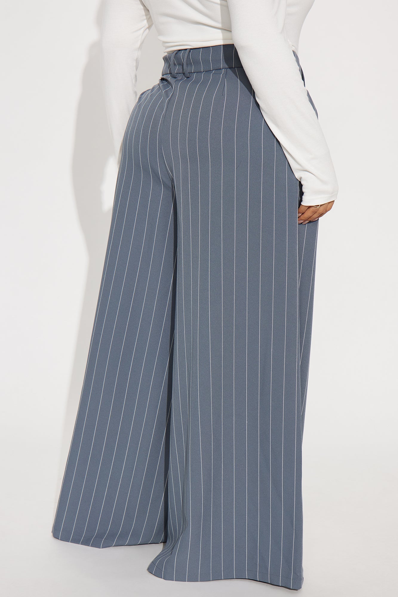 Felicity Pinstripe Wide Leg Trouser Pant 33″ - Blue/combo