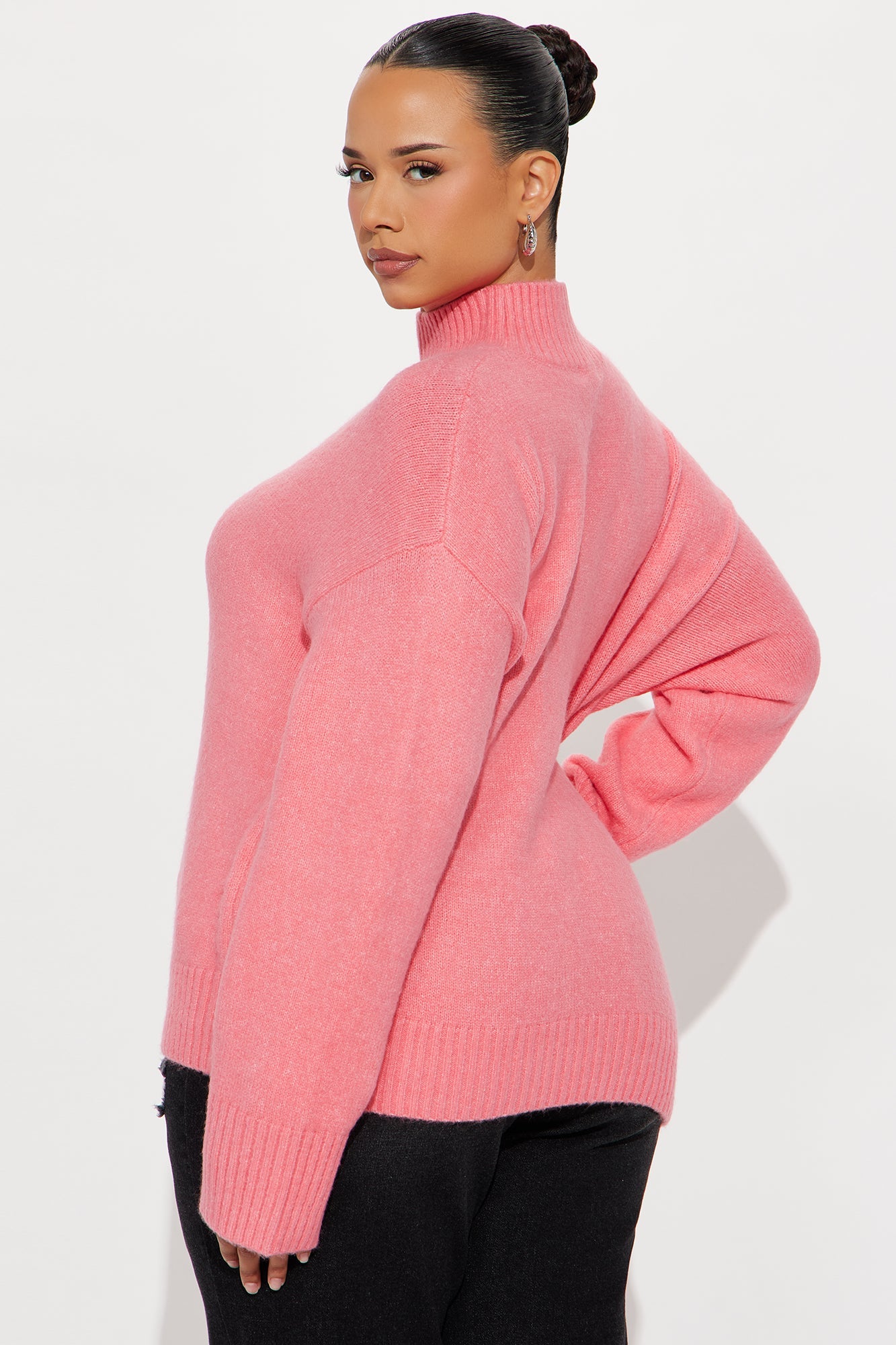Jesse Mock Neck Sweater - Pink
