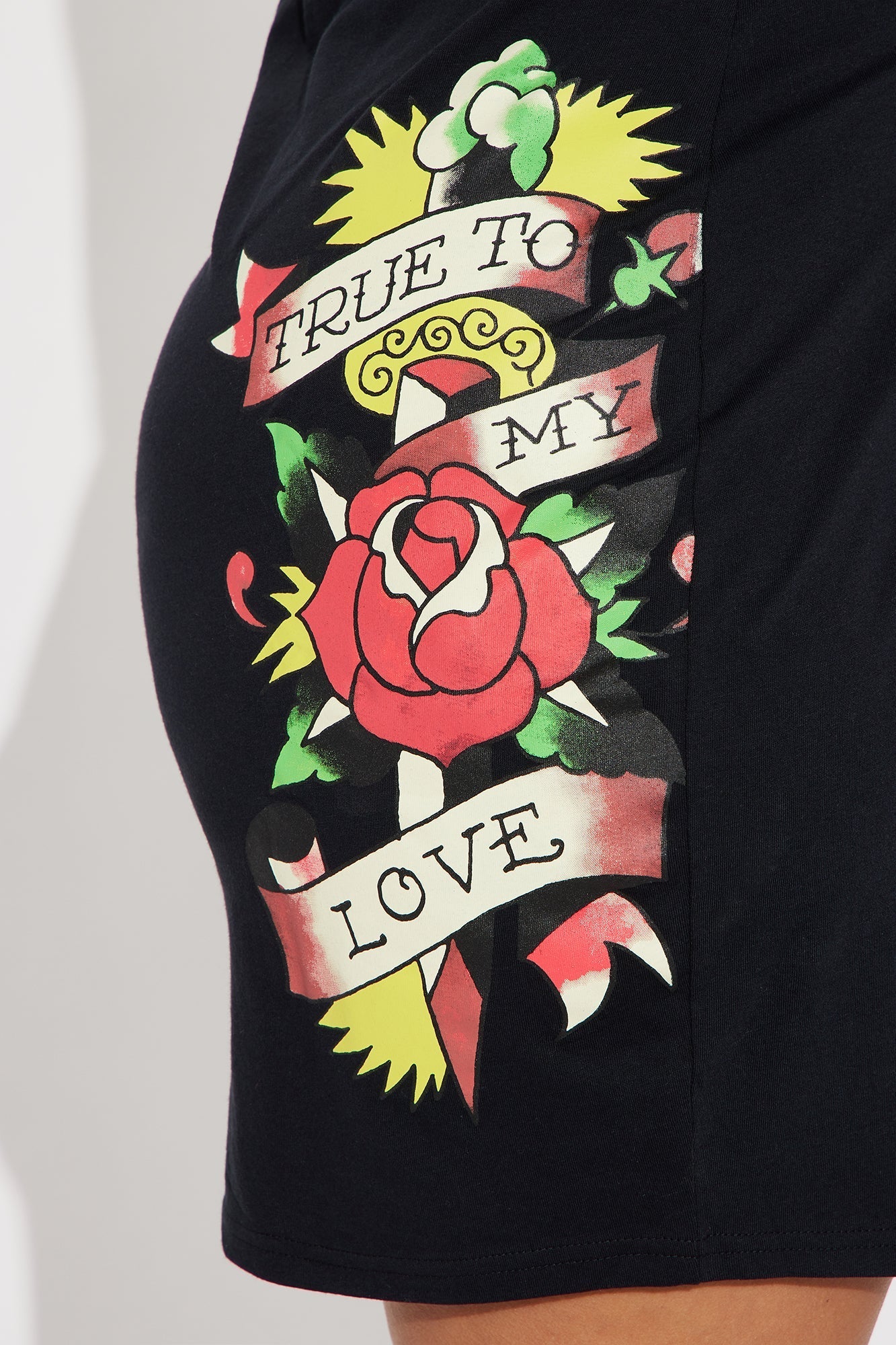 Ed Hardy Honor Dagger Long Sleeve Mini Dress - Black