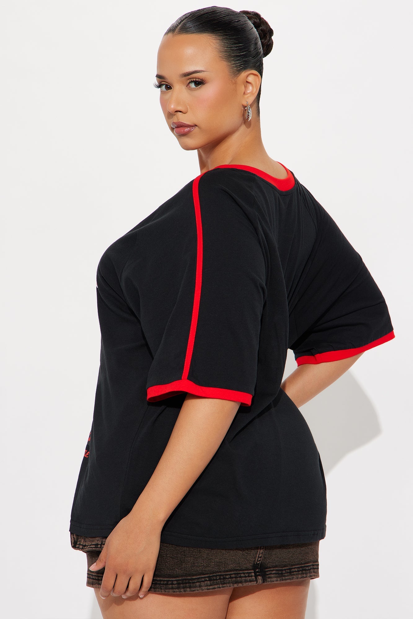 Paid In Full Oversized VNeck Tee - Black