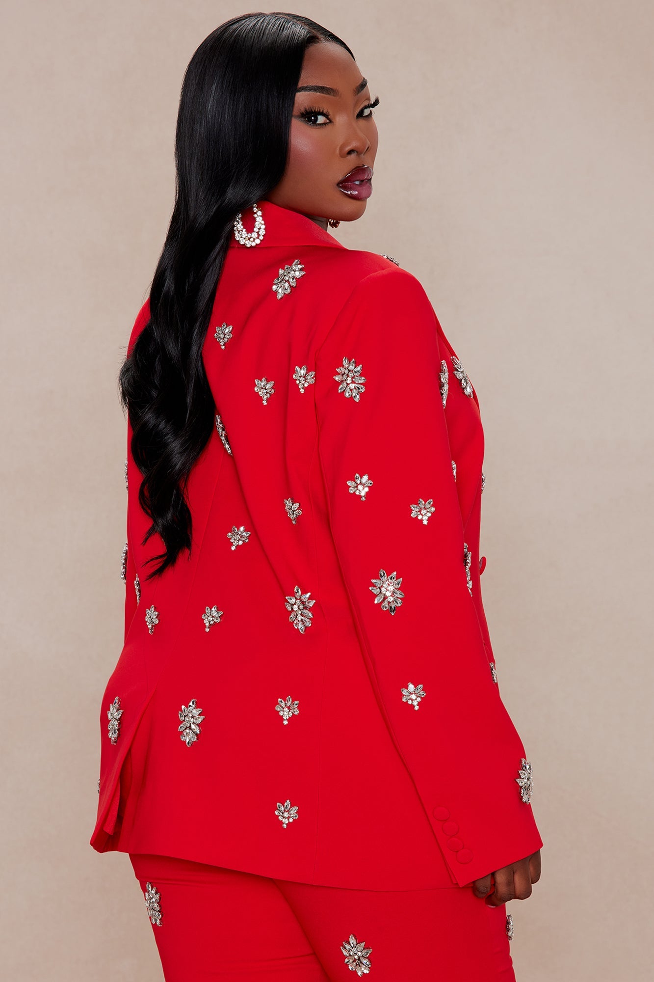 Verona Embellished Jacket - Red