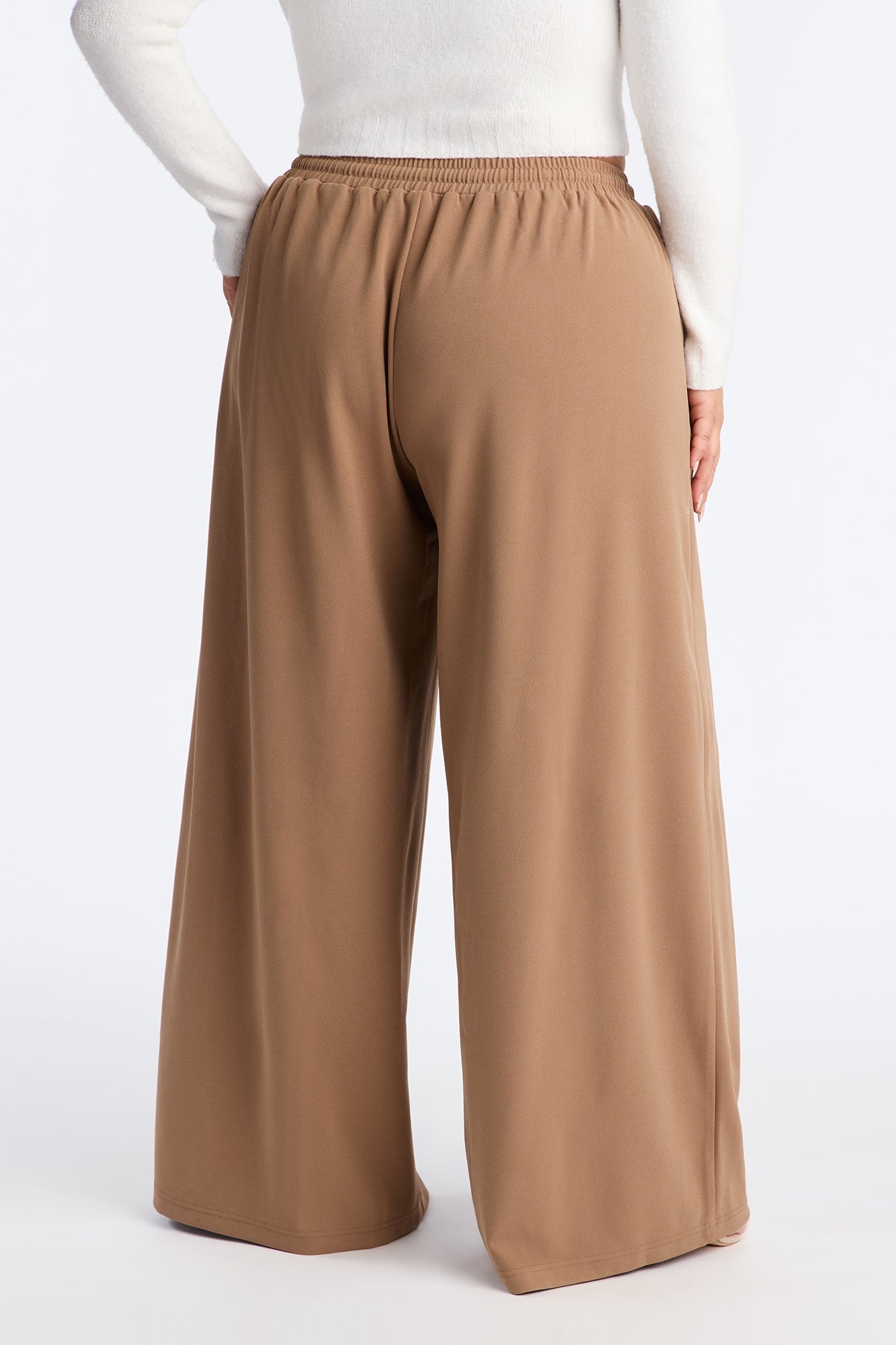 Undecided Path Crepe Woven Wide Leg Pant 33 - Mocha